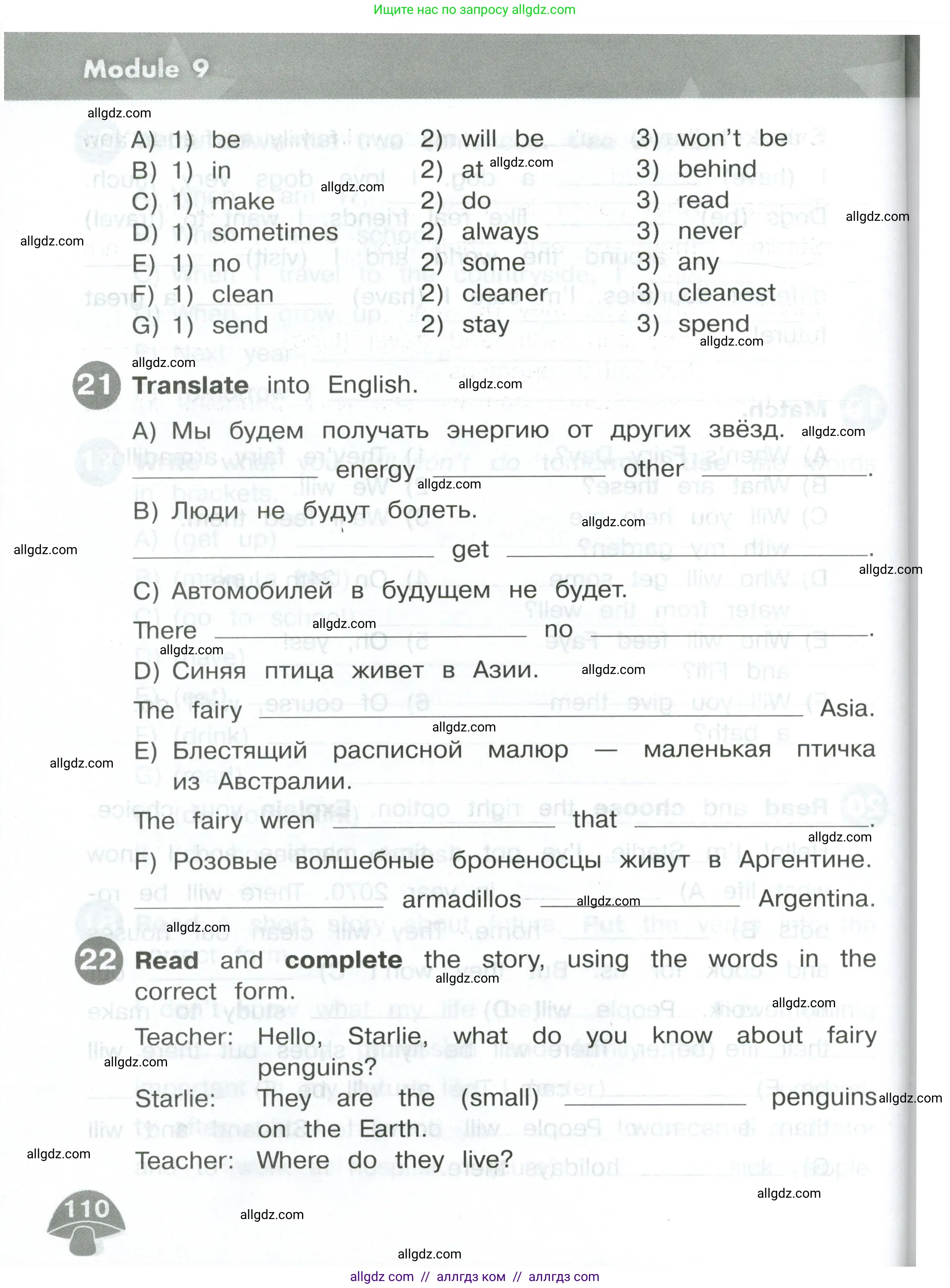 Английский язык (english), 4 класс Сборник упражнений, автор: Котова Марина Петровна, издательство Просвещение, Москва, 2023, белого цвета, страница 110