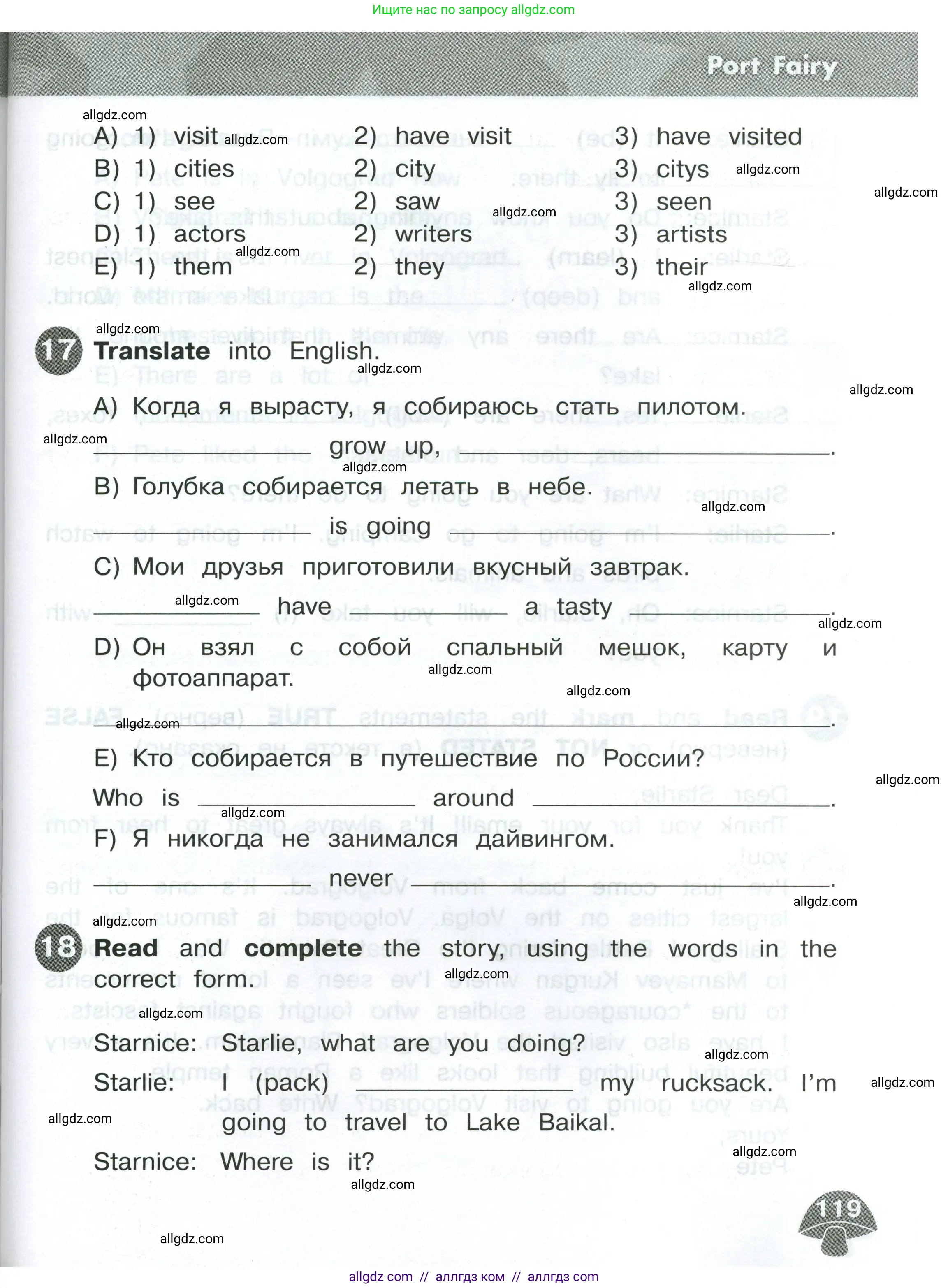 Английский язык (english), 4 класс Сборник упражнений, автор: Котова Марина Петровна, издательство Просвещение, Москва, 2023, белого цвета, страница 119