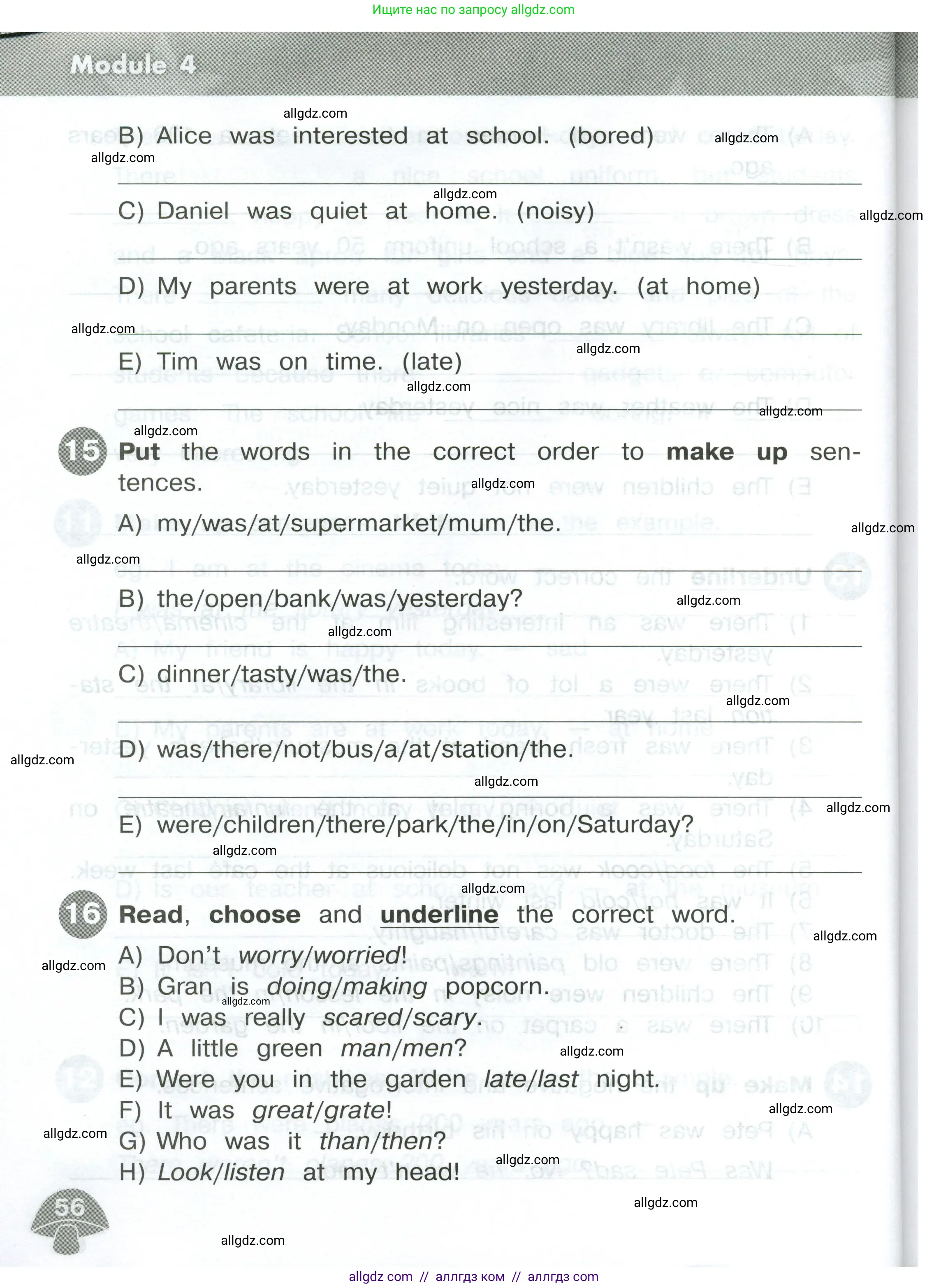 Английский язык (english), 4 класс Сборник упражнений, автор: Котова Марина Петровна, издательство Просвещение, Москва, 2023, белого цвета, страница 56