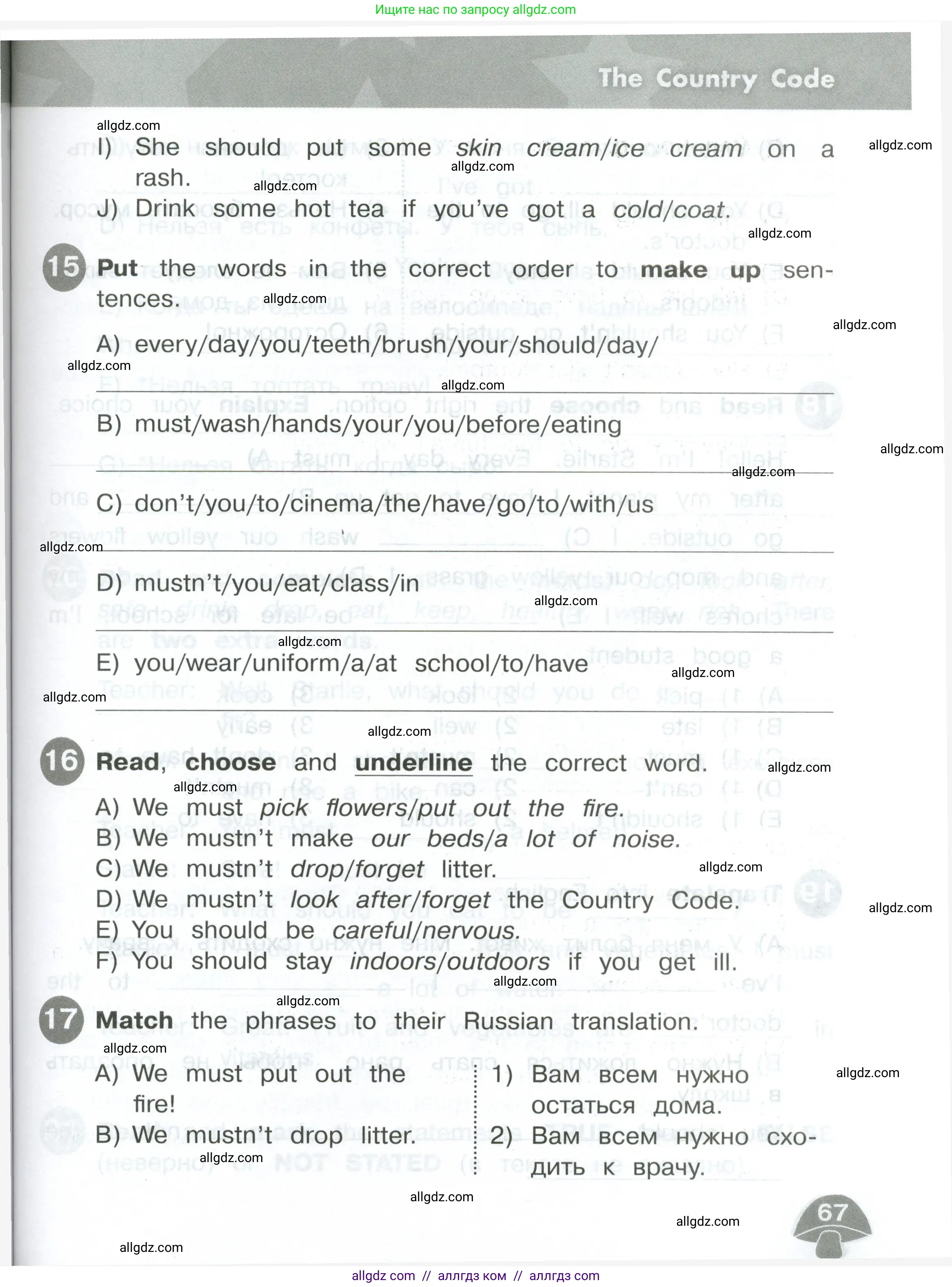Английский язык (english), 4 класс Сборник упражнений, автор: Котова Марина Петровна, издательство Просвещение, Москва, 2023, белого цвета, страница 67