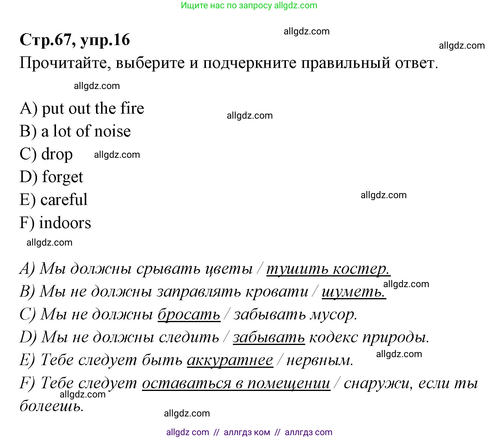 Английский язык (english), 4 класс Сборник упражнений, автор: Котова Марина Петровна, издательство Просвещение, Москва, 2023, белого цвета, страница 67, номер 16, Решение