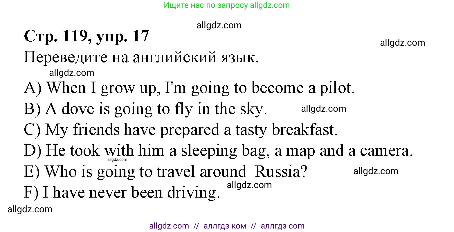 Английский язык (english), 4 класс Сборник упражнений, автор: Котова Марина Петровна, издательство Просвещение, Москва, 2023, белого цвета, страница 119, номер 17, Решение