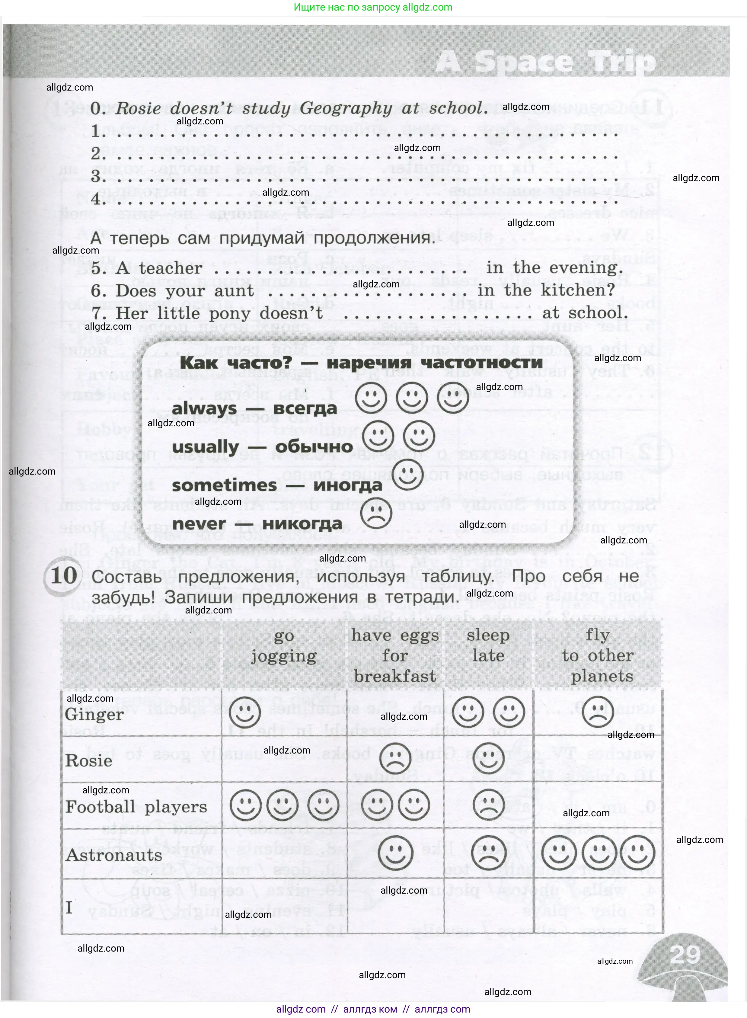 Английский язык (english), 4 класс сборник грамматических упражнений, автор: Рязанцева Светлана Борисовна, издательство Просвещение, Москва, 2023, белого цвета, страница 29