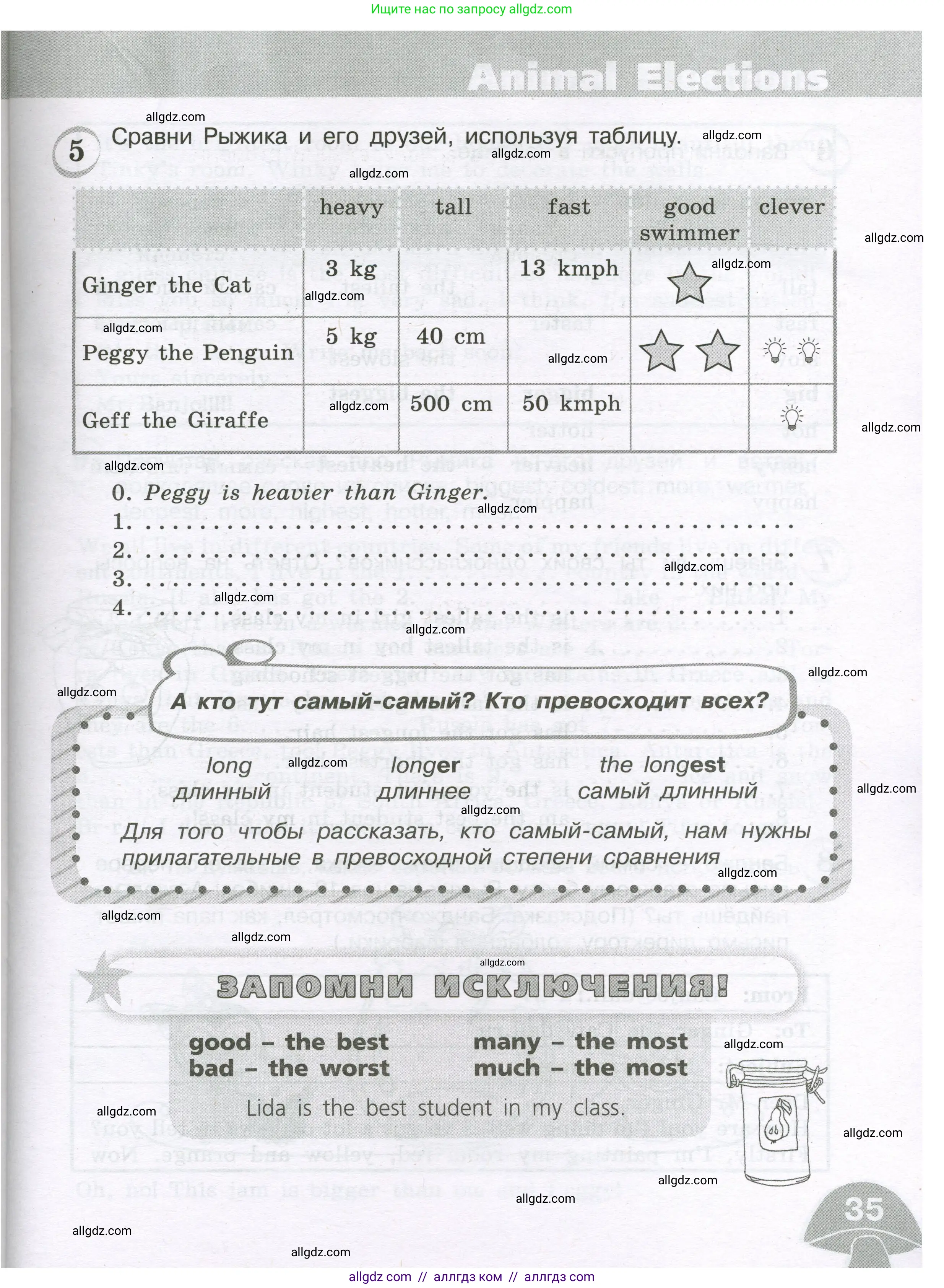 Английский язык (english), 4 класс сборник грамматических упражнений, автор: Рязанцева Светлана Борисовна, издательство Просвещение, Москва, 2023, белого цвета, страница 35