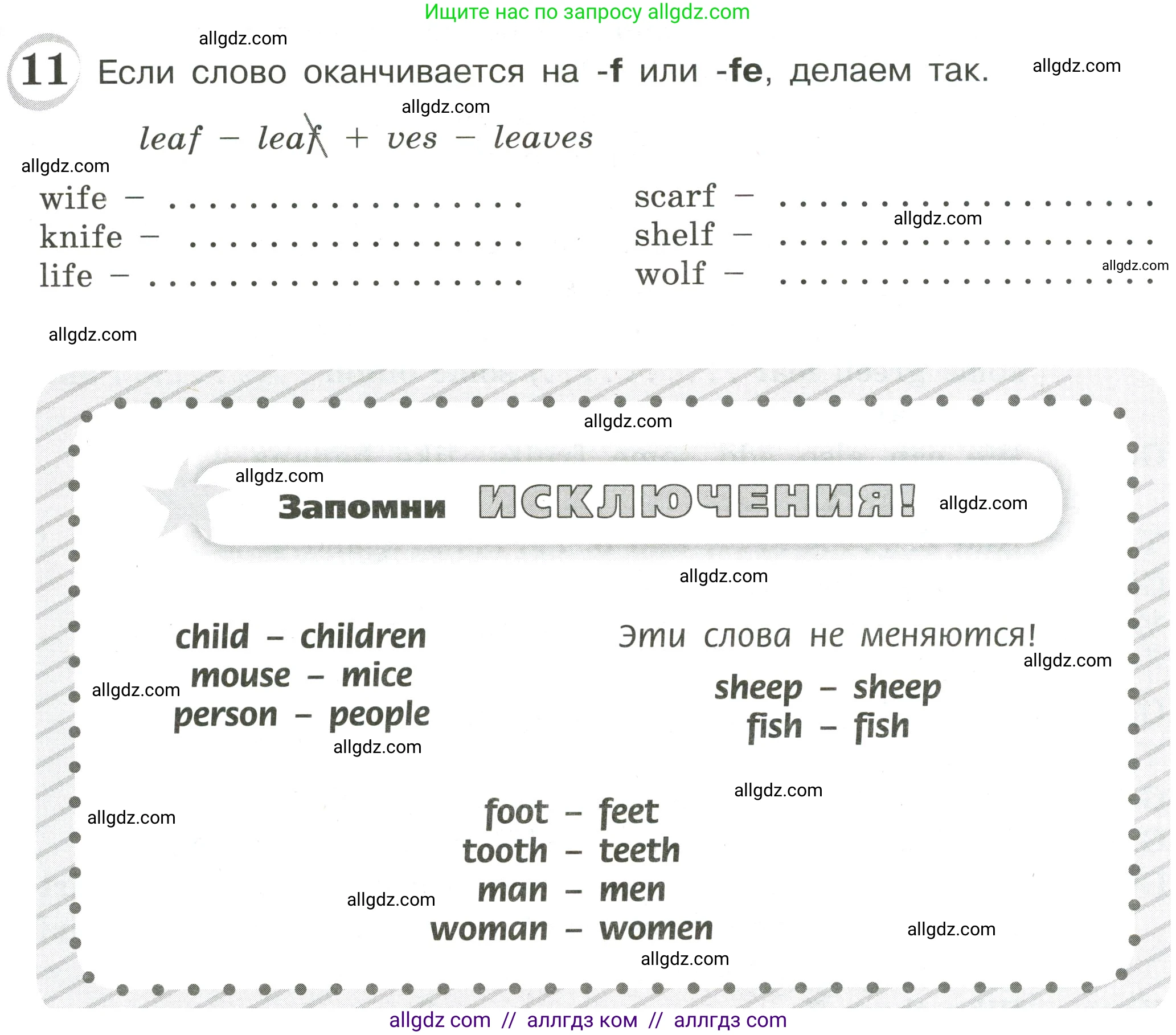 Английский язык (english), 4 класс сборник грамматических упражнений, автор: Рязанцева Светлана Борисовна, издательство Просвещение, Москва, 2023, белого цвета, страница 21, номер 11, Условие