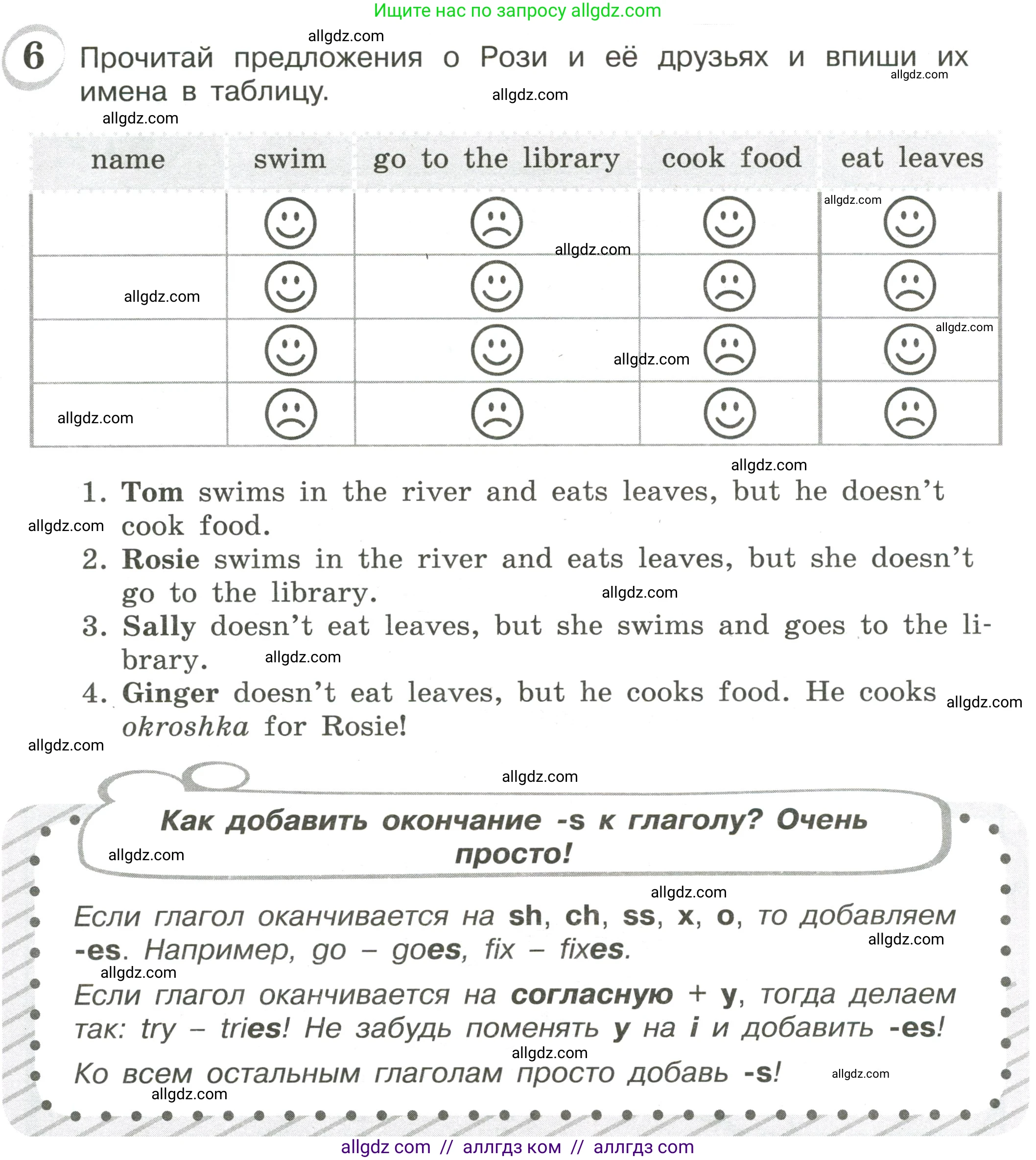 Английский язык (english), 4 класс сборник грамматических упражнений, автор: Рязанцева Светлана Борисовна, издательство Просвещение, Москва, 2023, белого цвета, страница 27, номер 6, Условие
