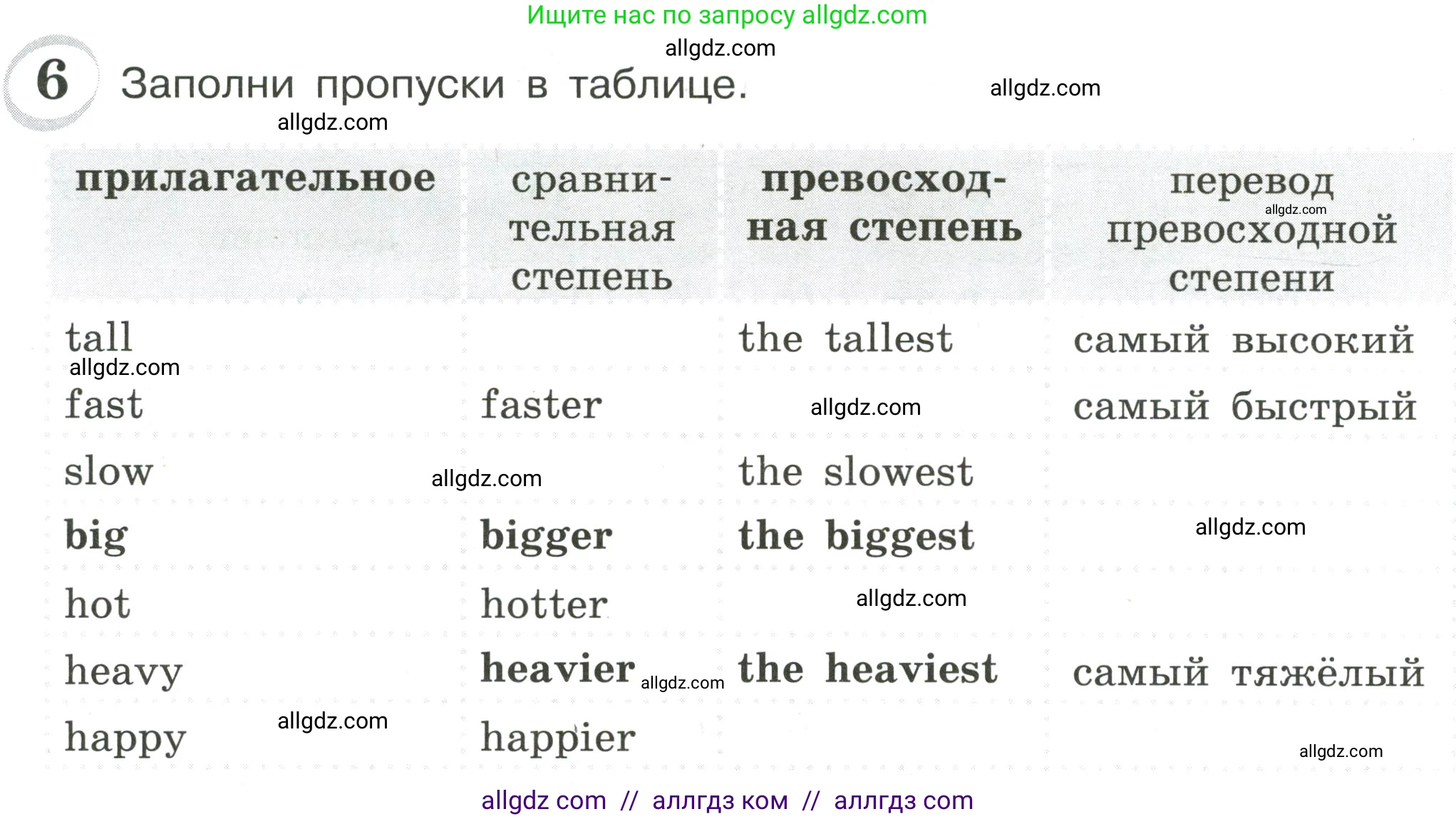 Английский язык (english), 4 класс сборник грамматических упражнений, автор: Рязанцева Светлана Борисовна, издательство Просвещение, Москва, 2023, белого цвета, страница 36, номер 6, Условие