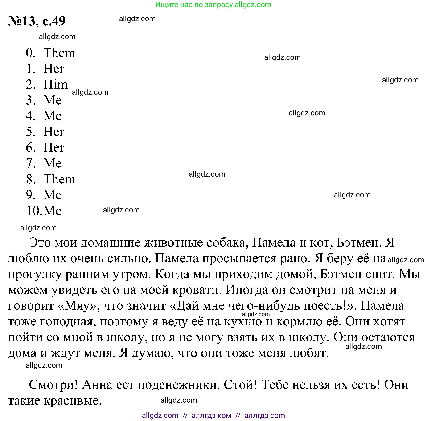 Английский язык (english), 4 класс сборник грамматических упражнений, автор: Рязанцева Светлана Борисовна, издательство Просвещение, Москва, 2023, белого цвета, страница 49, номер 13, Решение