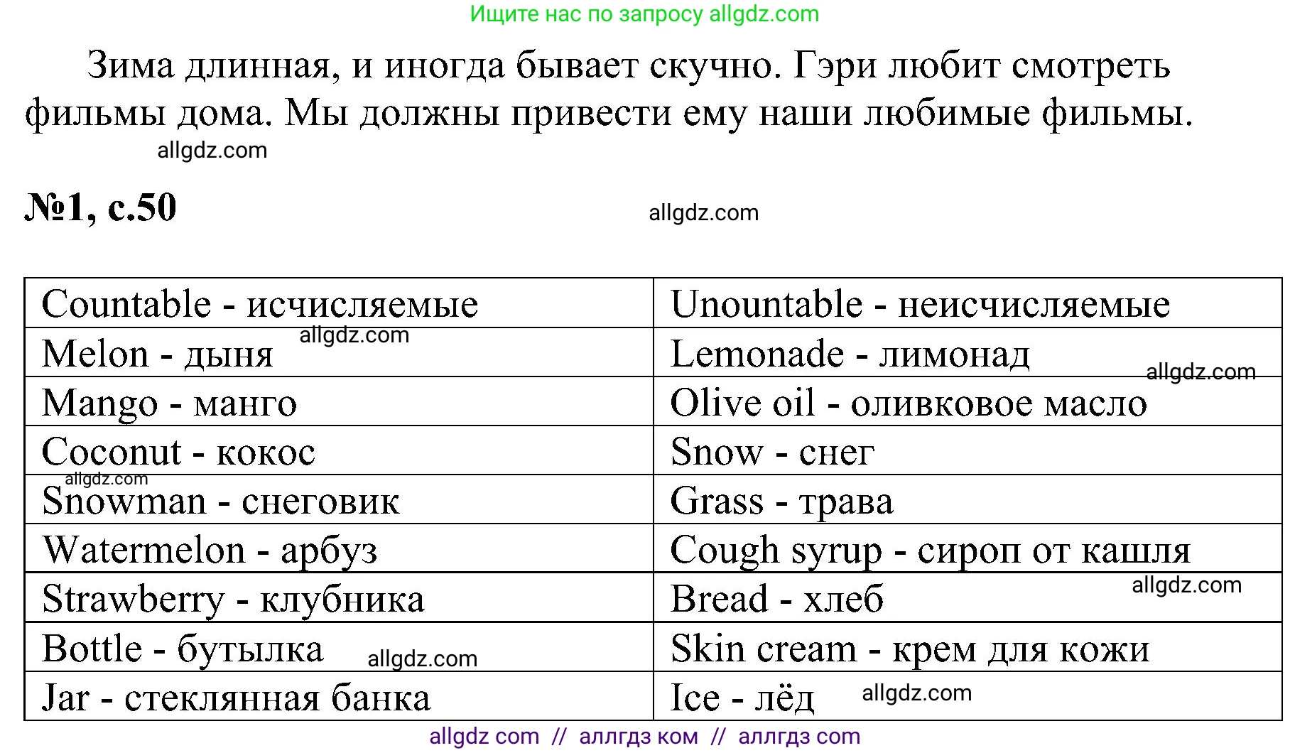 Английский язык (english), 4 класс сборник грамматических упражнений, автор: Рязанцева Светлана Борисовна, издательство Просвещение, Москва, 2023, белого цвета, страница 50, номер 1, Решение (продолжение 2)