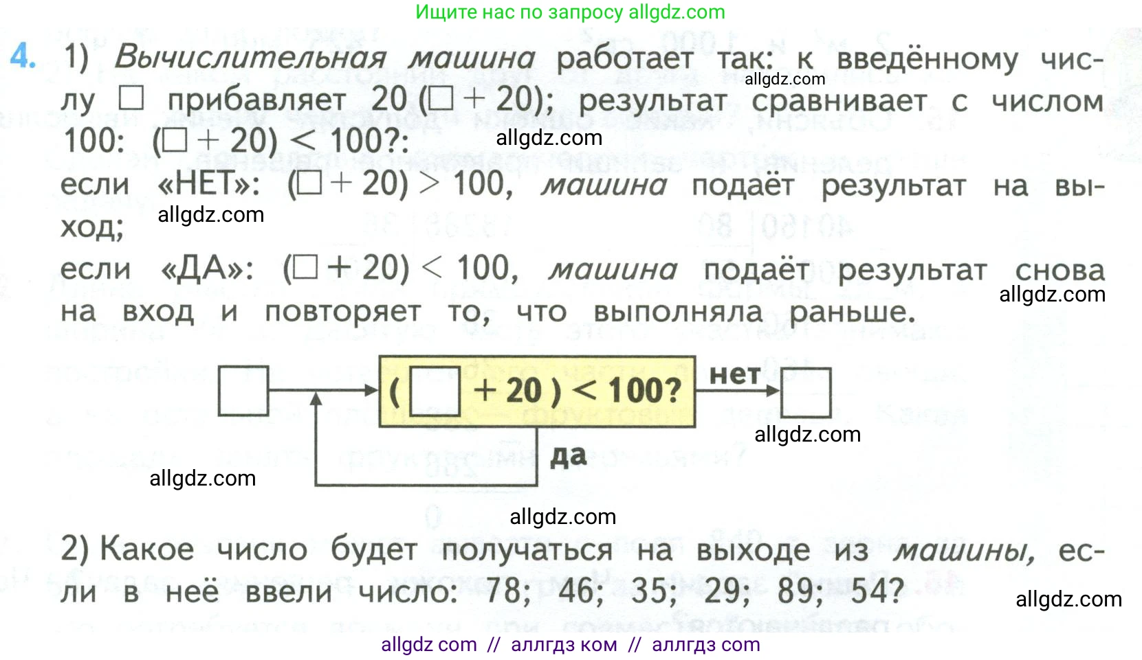 Математика, 4 класс Учебник, авторы: Моро Мария Игнатьевна, Бантова Мария Александровна, Бельтюкова Галина Васильевна, Волкова Светлана Ивановна, Степанова Светлана Вячеславовна, издательство Просвещение, Москва, 2023, белого цвета, Часть 2, страница 71, номер 4, Условие