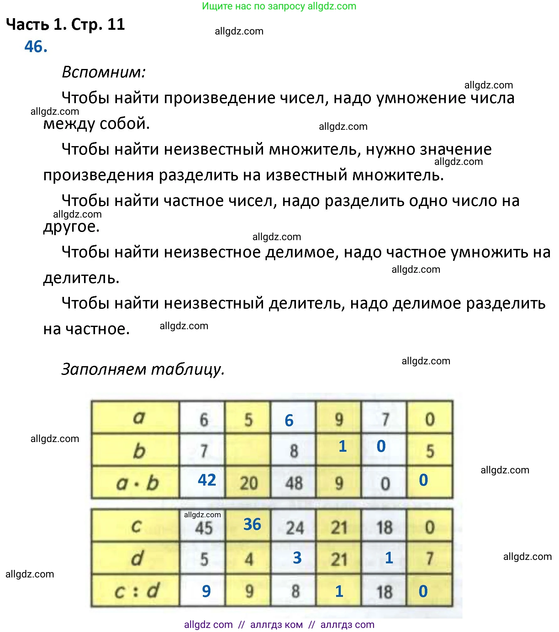 Математика, 4 класс Учебник, авторы: Моро Мария Игнатьевна, Бантова Мария Александровна, Бельтюкова Галина Васильевна, Волкова Светлана Ивановна, Степанова Светлана Вячеславовна, издательство Просвещение, Москва, 2023, белого цвета, Часть 1, страница 11, номер 46, Решение 1