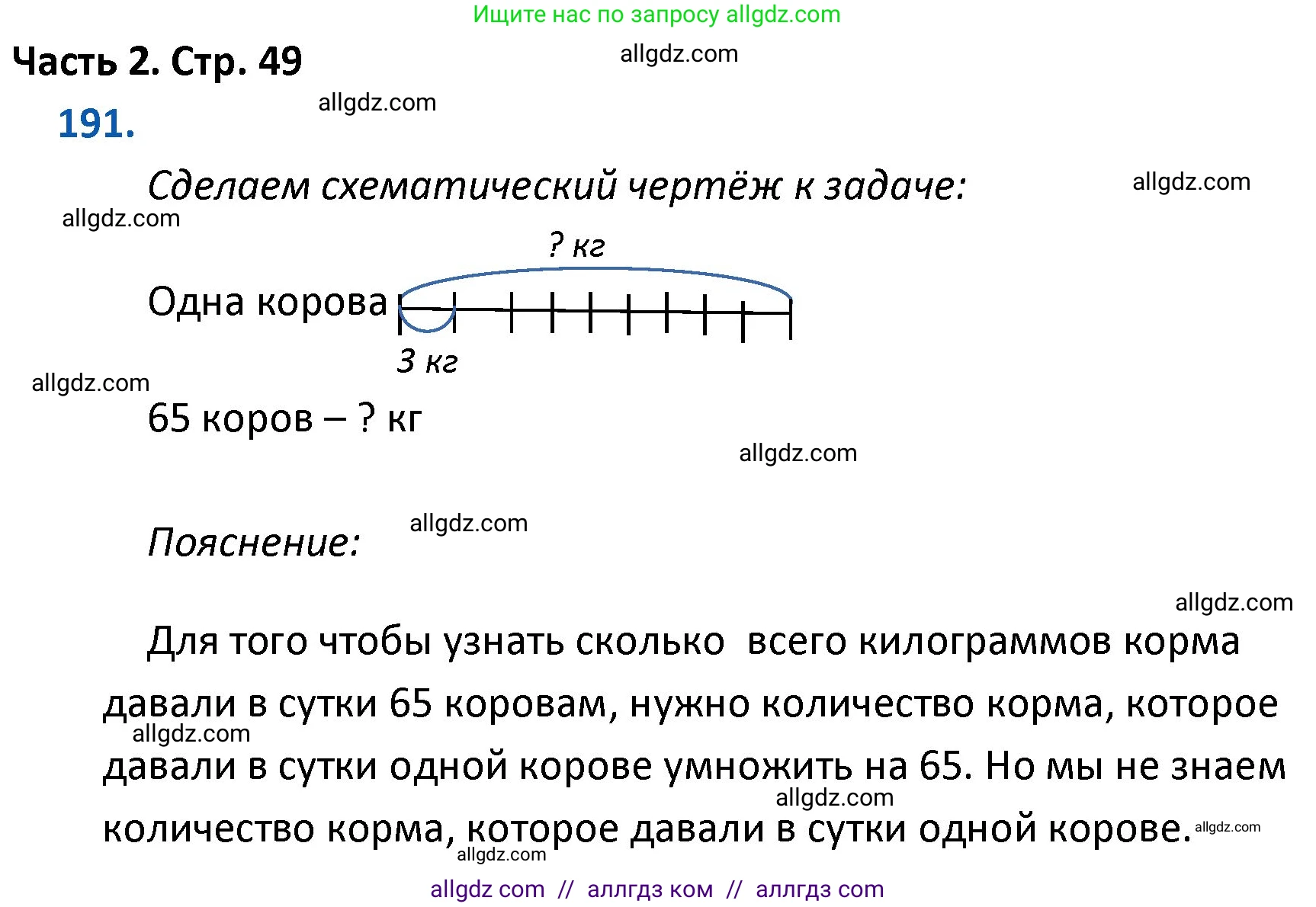 Математика, 4 класс Учебник, авторы: Моро Мария Игнатьевна, Бантова Мария Александровна, Бельтюкова Галина Васильевна, Волкова Светлана Ивановна, Степанова Светлана Вячеславовна, издательство Просвещение, Москва, 2023, белого цвета, Часть 2, страница 49, номер 191, Решение 1