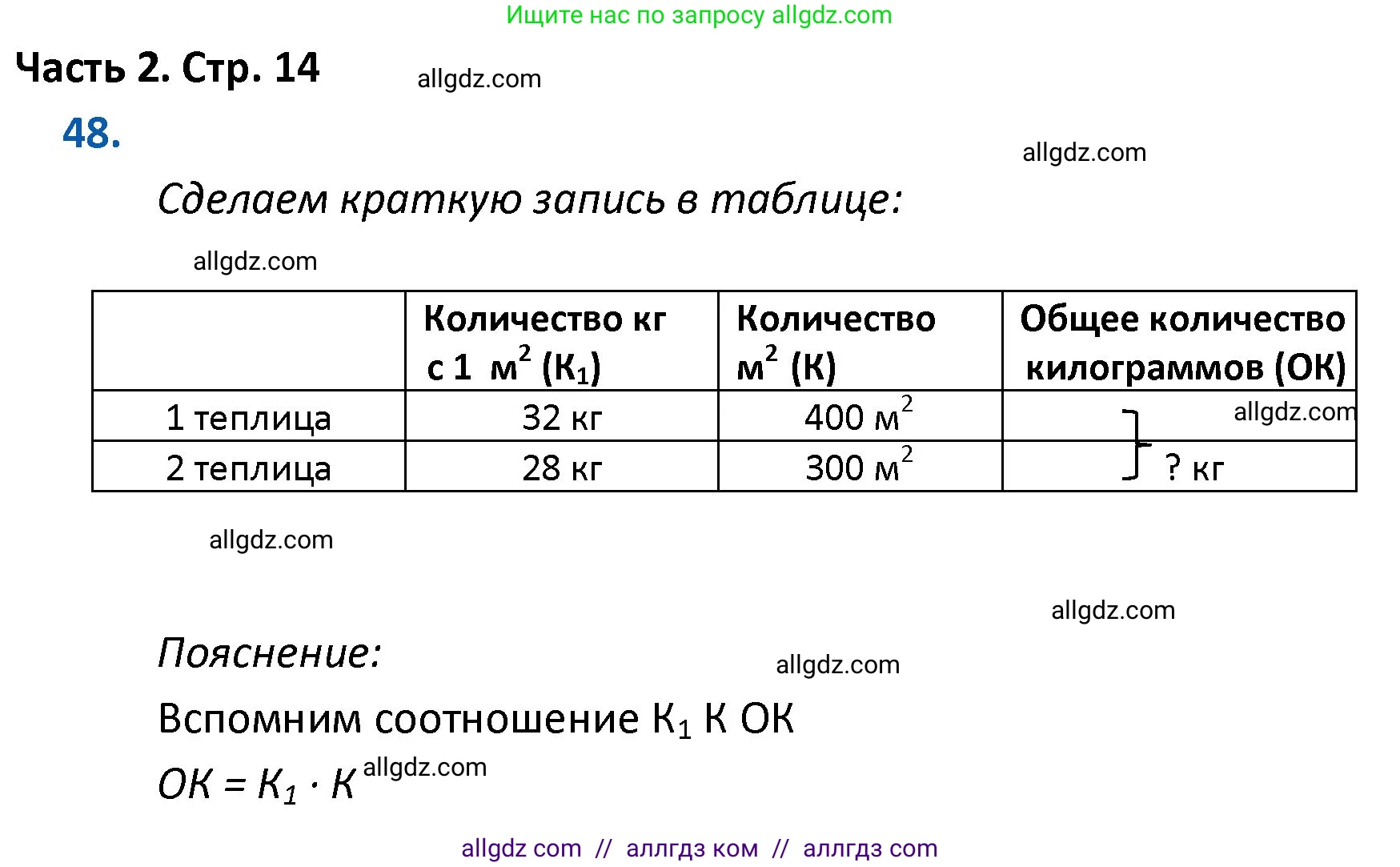 Математика, 4 класс Учебник, авторы: Моро Мария Игнатьевна, Бантова Мария Александровна, Бельтюкова Галина Васильевна, Волкова Светлана Ивановна, Степанова Светлана Вячеславовна, издательство Просвещение, Москва, 2023, белого цвета, Часть 2, страница 14, номер 48, Решение 1