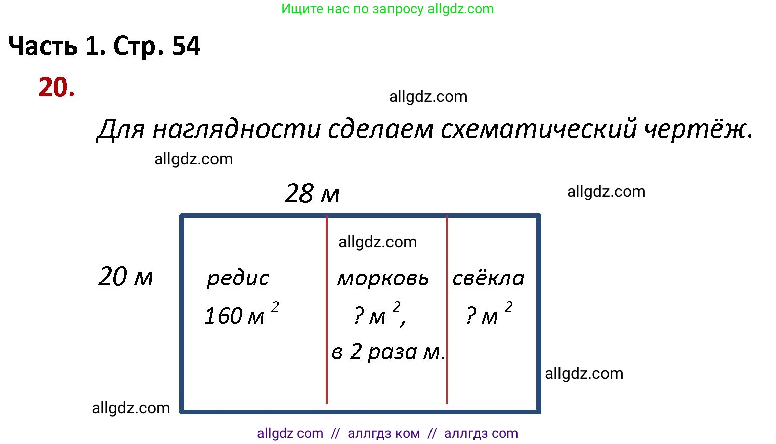 Математика, 4 класс Учебник, авторы: Моро Мария Игнатьевна, Бантова Мария Александровна, Бельтюкова Галина Васильевна, Волкова Светлана Ивановна, Степанова Светлана Вячеславовна, издательство Просвещение, Москва, 2023, белого цвета, Часть 1, страница 54, номер 20, Решение 1