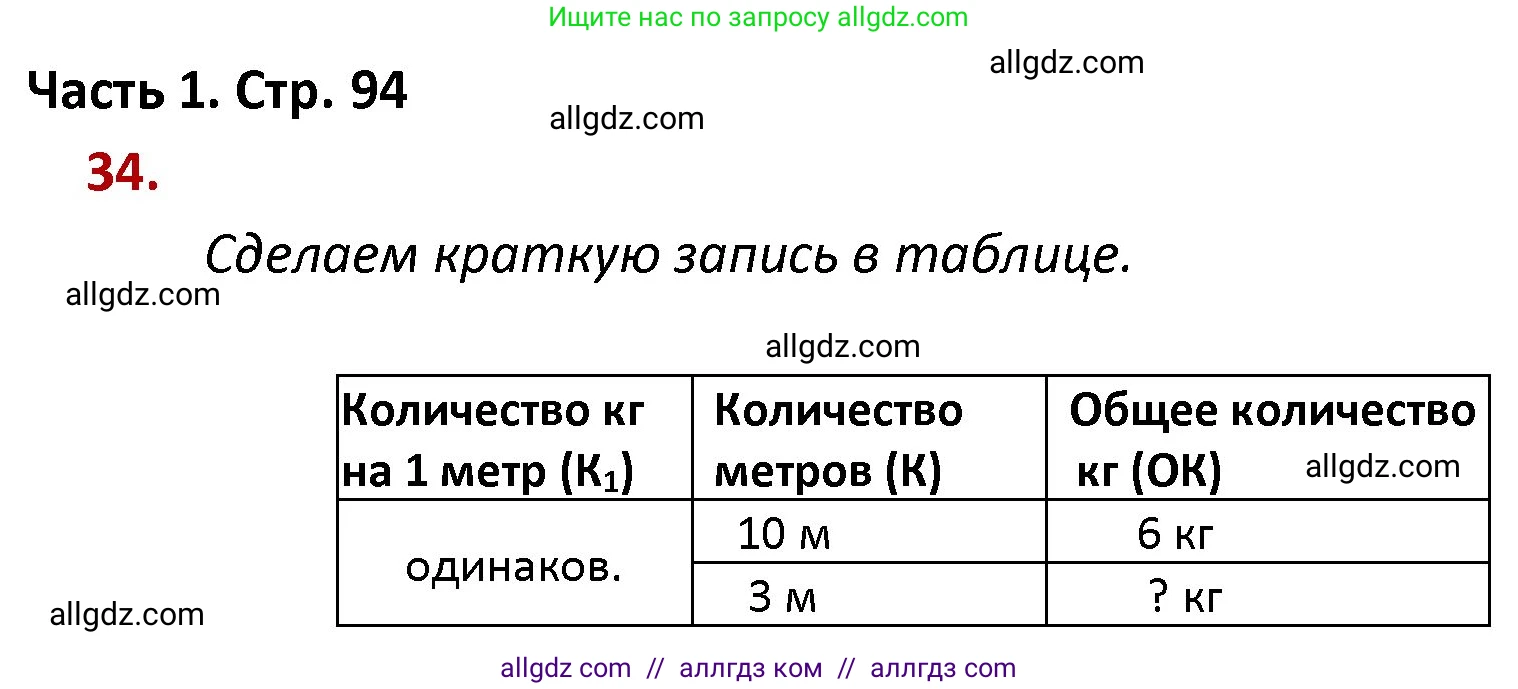 Математика, 4 класс Учебник, авторы: Моро Мария Игнатьевна, Бантова Мария Александровна, Бельтюкова Галина Васильевна, Волкова Светлана Ивановна, Степанова Светлана Вячеславовна, издательство Просвещение, Москва, 2023, белого цвета, Часть 1, страница 94, номер 34, Решение 1