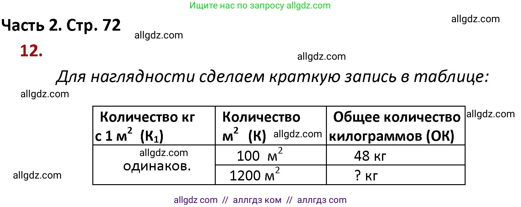 Математика, 4 класс Учебник, авторы: Моро Мария Игнатьевна, Бантова Мария Александровна, Бельтюкова Галина Васильевна, Волкова Светлана Ивановна, Степанова Светлана Вячеславовна, издательство Просвещение, Москва, 2023, белого цвета, Часть 2, страница 72, номер 12, Решение 1