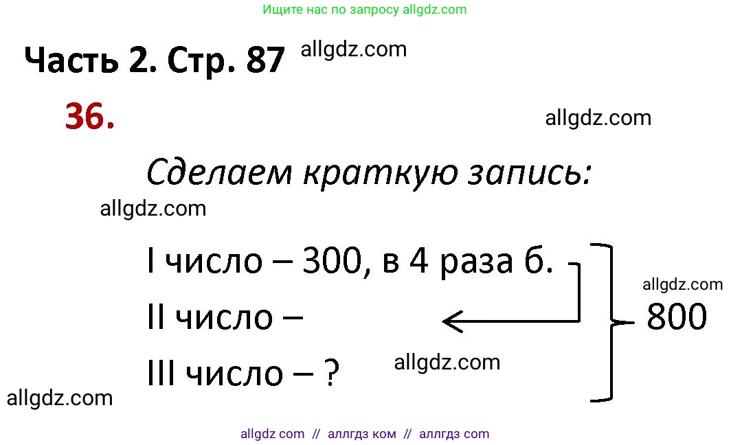 Математика, 4 класс Учебник, авторы: Моро Мария Игнатьевна, Бантова Мария Александровна, Бельтюкова Галина Васильевна, Волкова Светлана Ивановна, Степанова Светлана Вячеславовна, издательство Просвещение, Москва, 2023, белого цвета, Часть 2, страница 87, номер 36, Решение 1