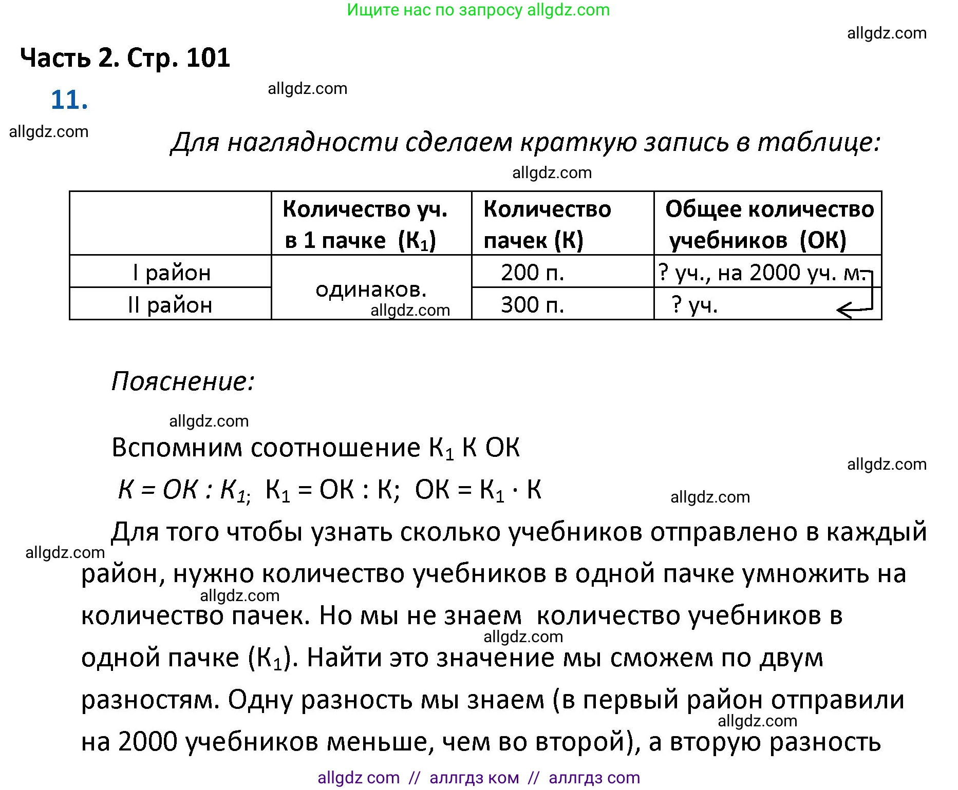 Математика, 4 класс Учебник, авторы: Моро Мария Игнатьевна, Бантова Мария Александровна, Бельтюкова Галина Васильевна, Волкова Светлана Ивановна, Степанова Светлана Вячеславовна, издательство Просвещение, Москва, 2023, белого цвета, Часть 2, страница 101, номер 11, Решение 1