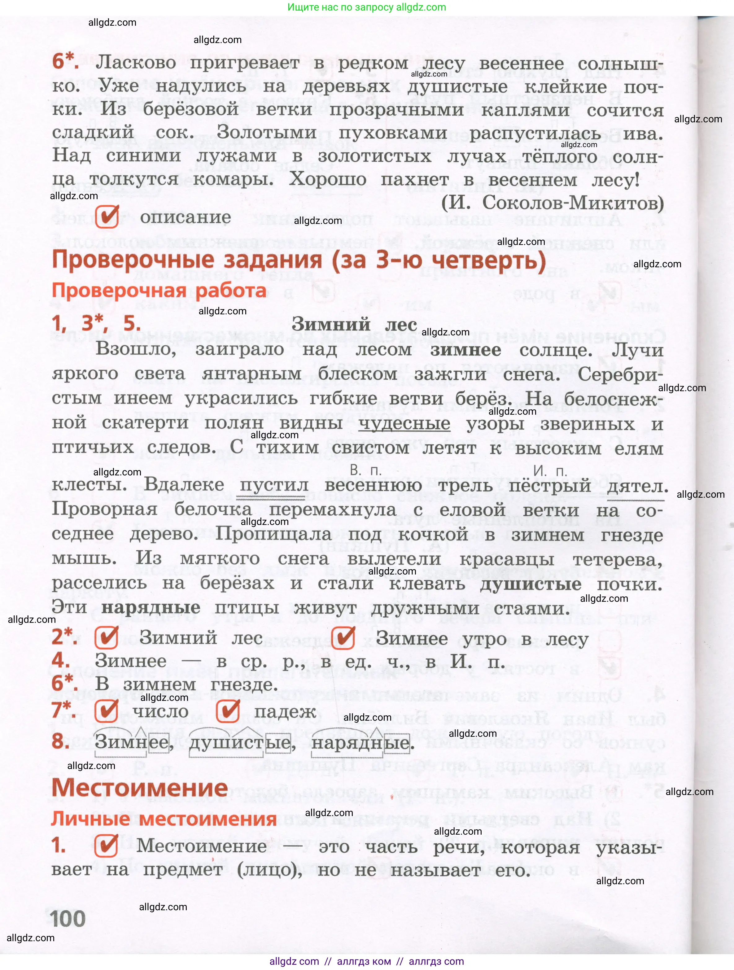 Русский язык, 4 класс Тетрадь учебных достижений, автор: Канакина Валентина Павловна, издательство Просвещение, Москва, 2023, белого цвета, страница 100