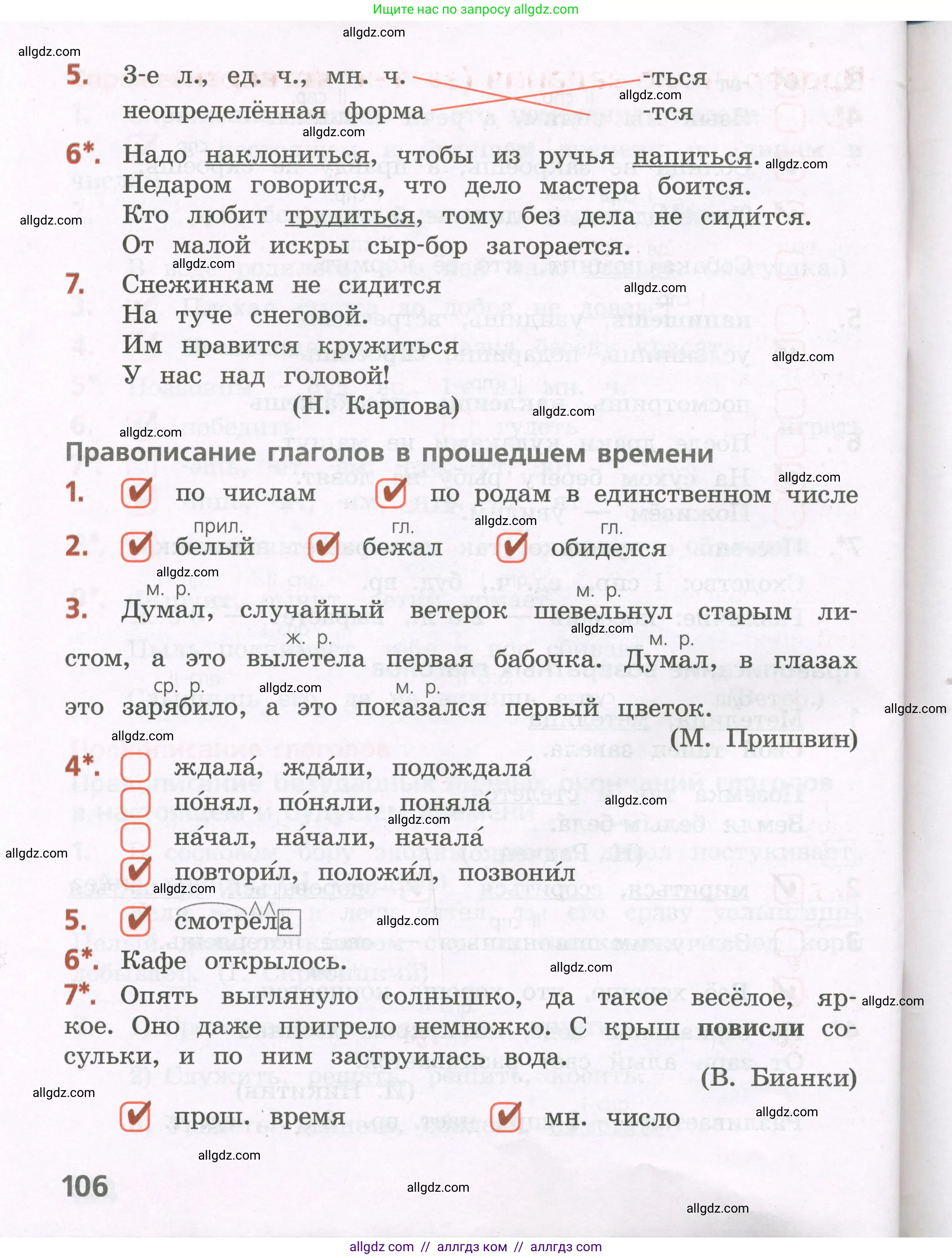 Русский язык, 4 класс Тетрадь учебных достижений, автор: Канакина Валентина Павловна, издательство Просвещение, Москва, 2023, белого цвета, страница 106