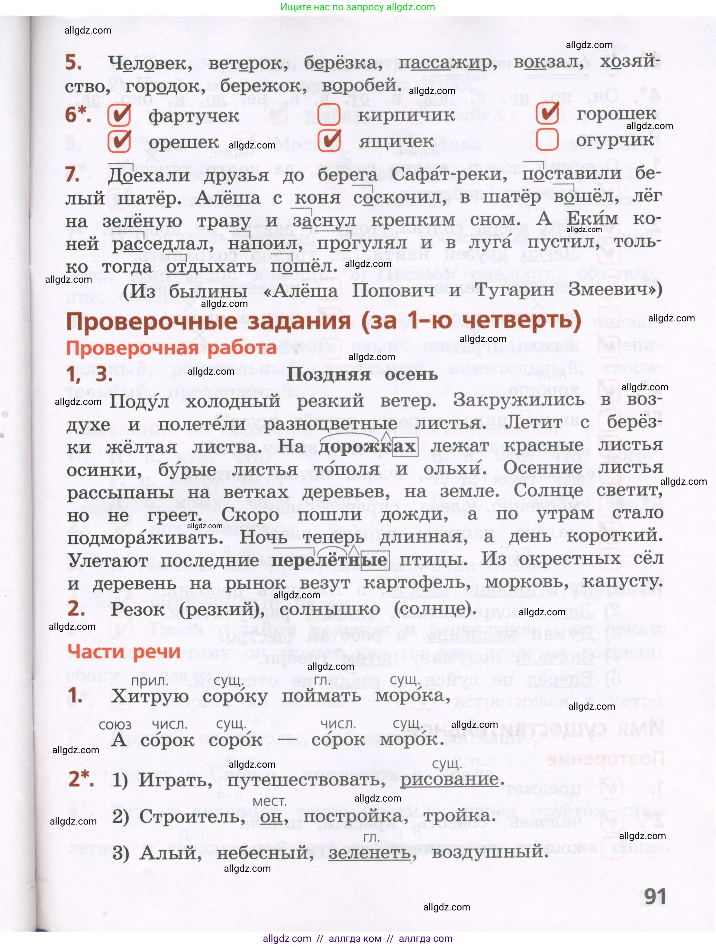 Русский язык, 4 класс Тетрадь учебных достижений, автор: Канакина Валентина Павловна, издательство Просвещение, Москва, 2023, белого цвета, страница 91