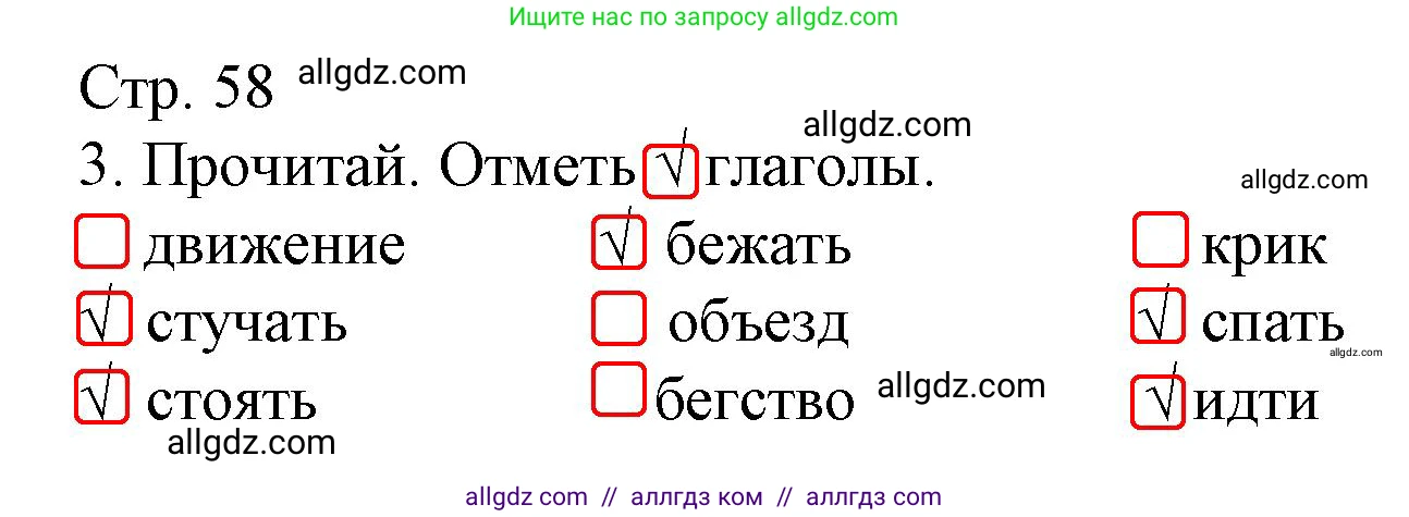 Русский язык, 4 класс Тетрадь учебных достижений, автор: Канакина Валентина Павловна, издательство Просвещение, Москва, 2023, белого цвета, страница 58, номер 3, Решение