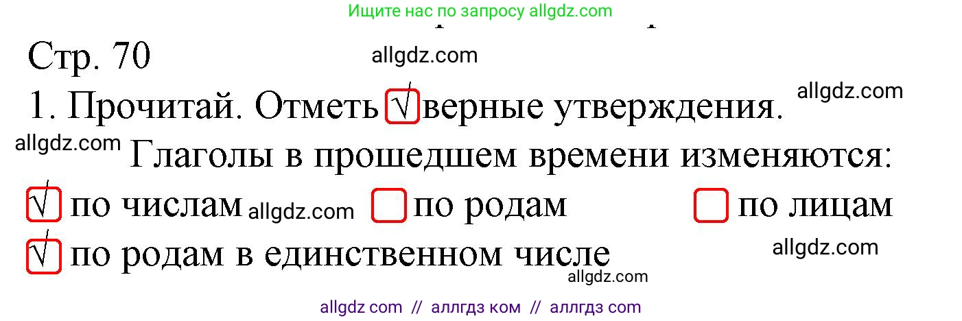 Русский язык, 4 класс Тетрадь учебных достижений, автор: Канакина Валентина Павловна, издательство Просвещение, Москва, 2023, белого цвета, страница 70, номер 1, Решение