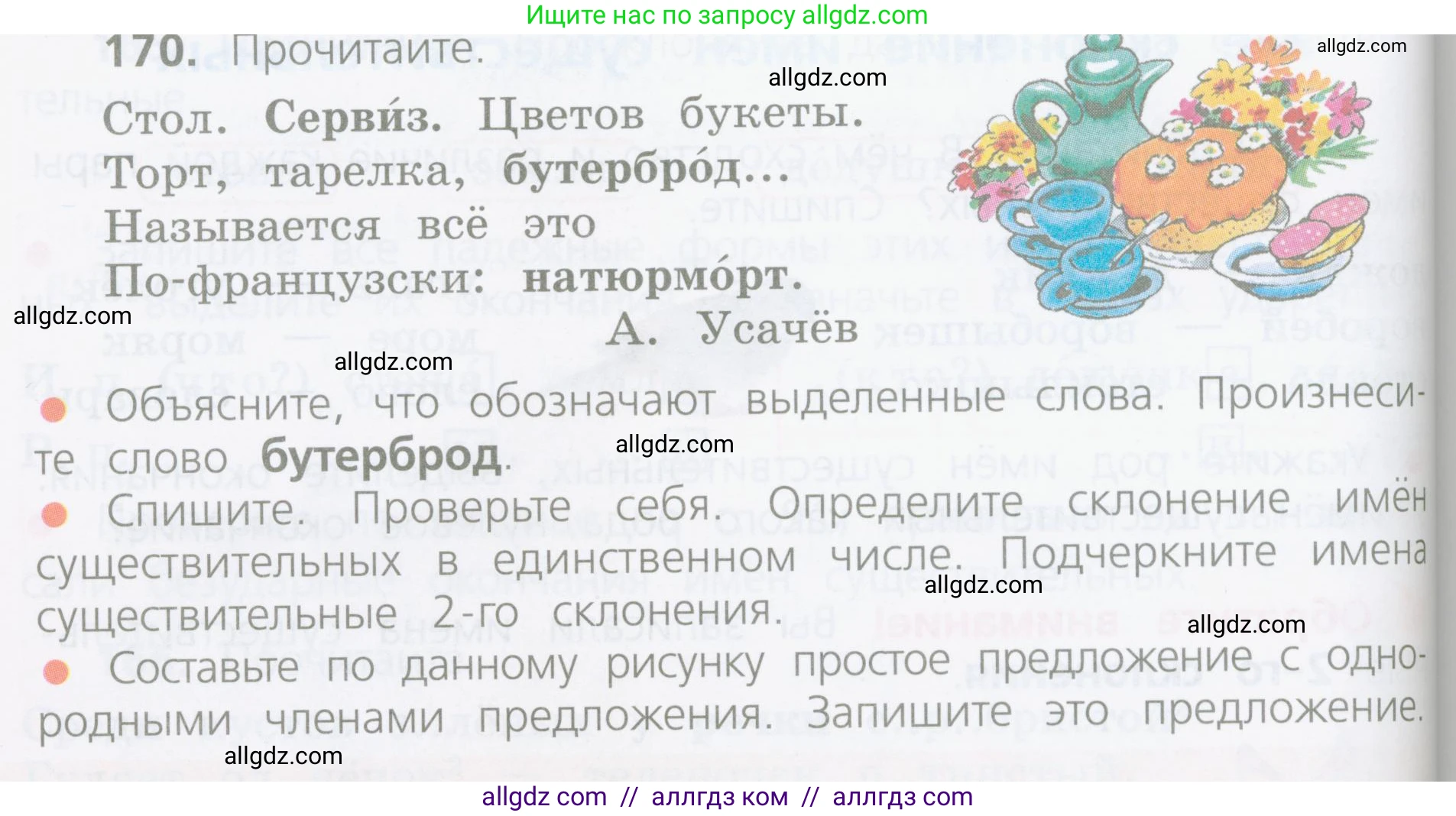 Русский язык, 4 класс Учебник, авторы: Канакина Валентина Павловна, Горецкий Всеслав Гаврилович, издательство Просвещение, Москва, 2023, белого цвета, Часть 1, страница 94, номер 170, Условие