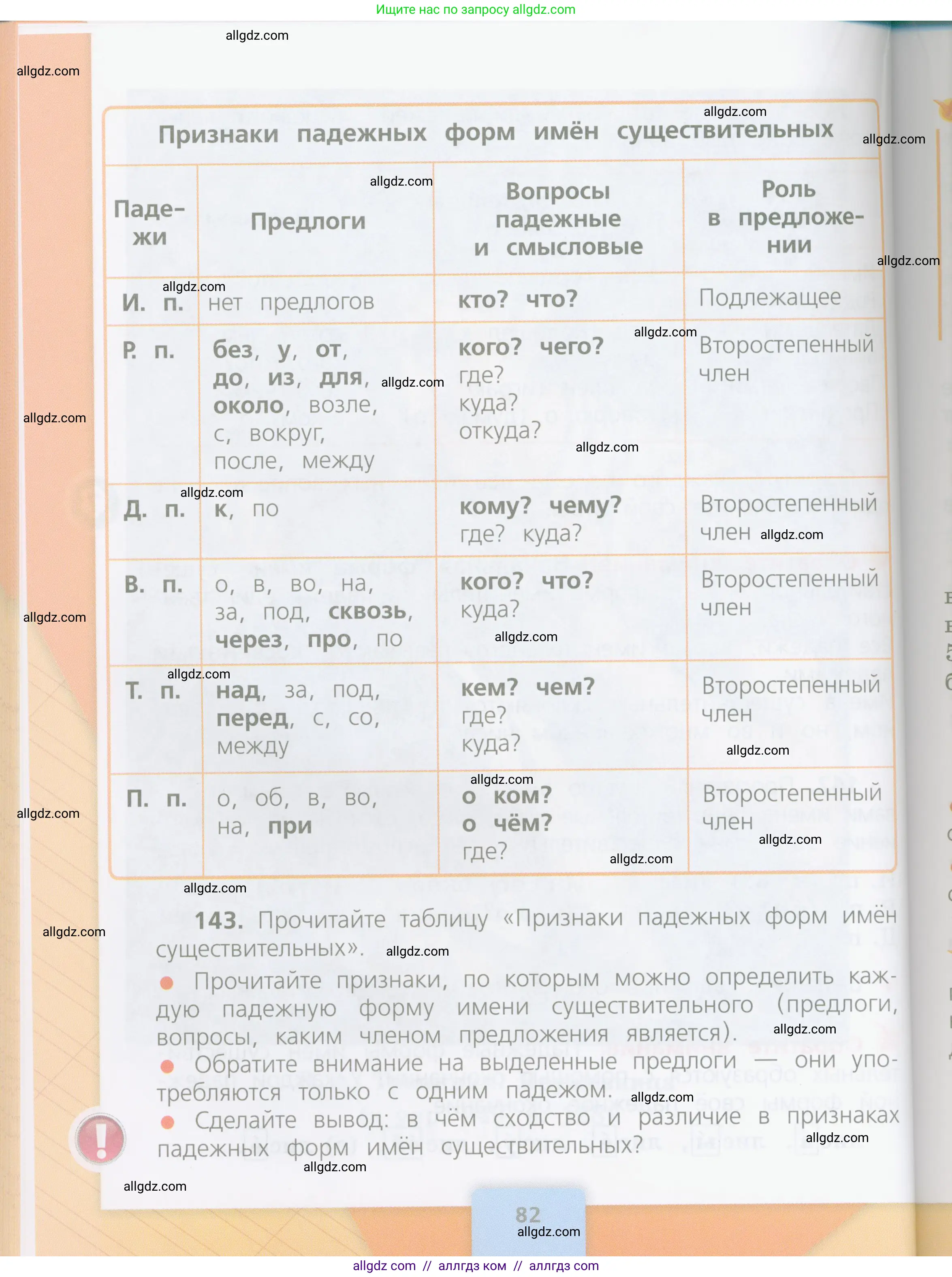 Русский язык, 4 класс Учебник, авторы: Канакина Валентина Павловна, Горецкий Всеслав Гаврилович, издательство Просвещение, Москва, 2023, белого цвета, Часть 1, страница 82