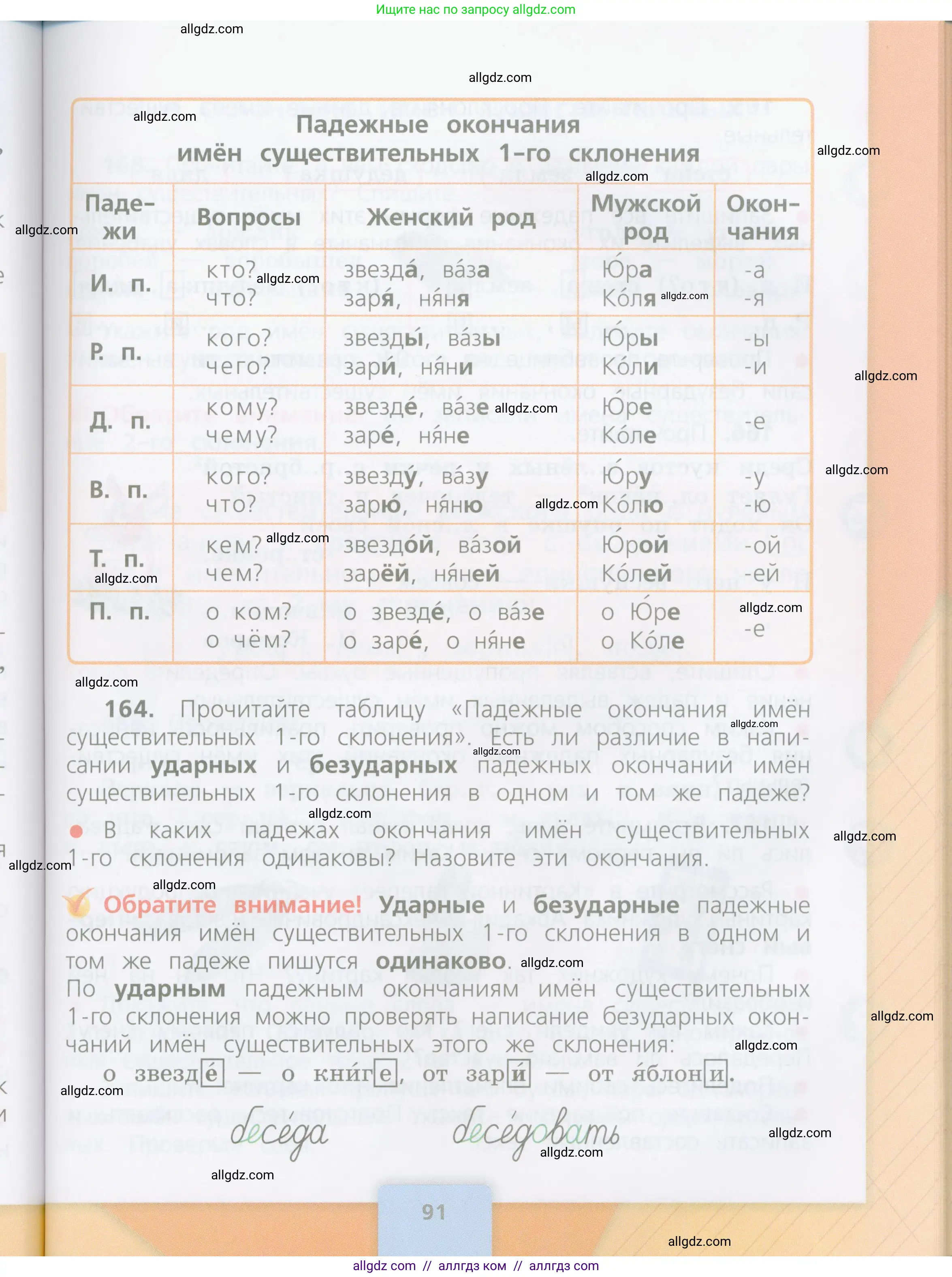 Русский язык, 4 класс Учебник, авторы: Канакина Валентина Павловна, Горецкий Всеслав Гаврилович, издательство Просвещение, Москва, 2023, белого цвета, Часть 1, страница 91