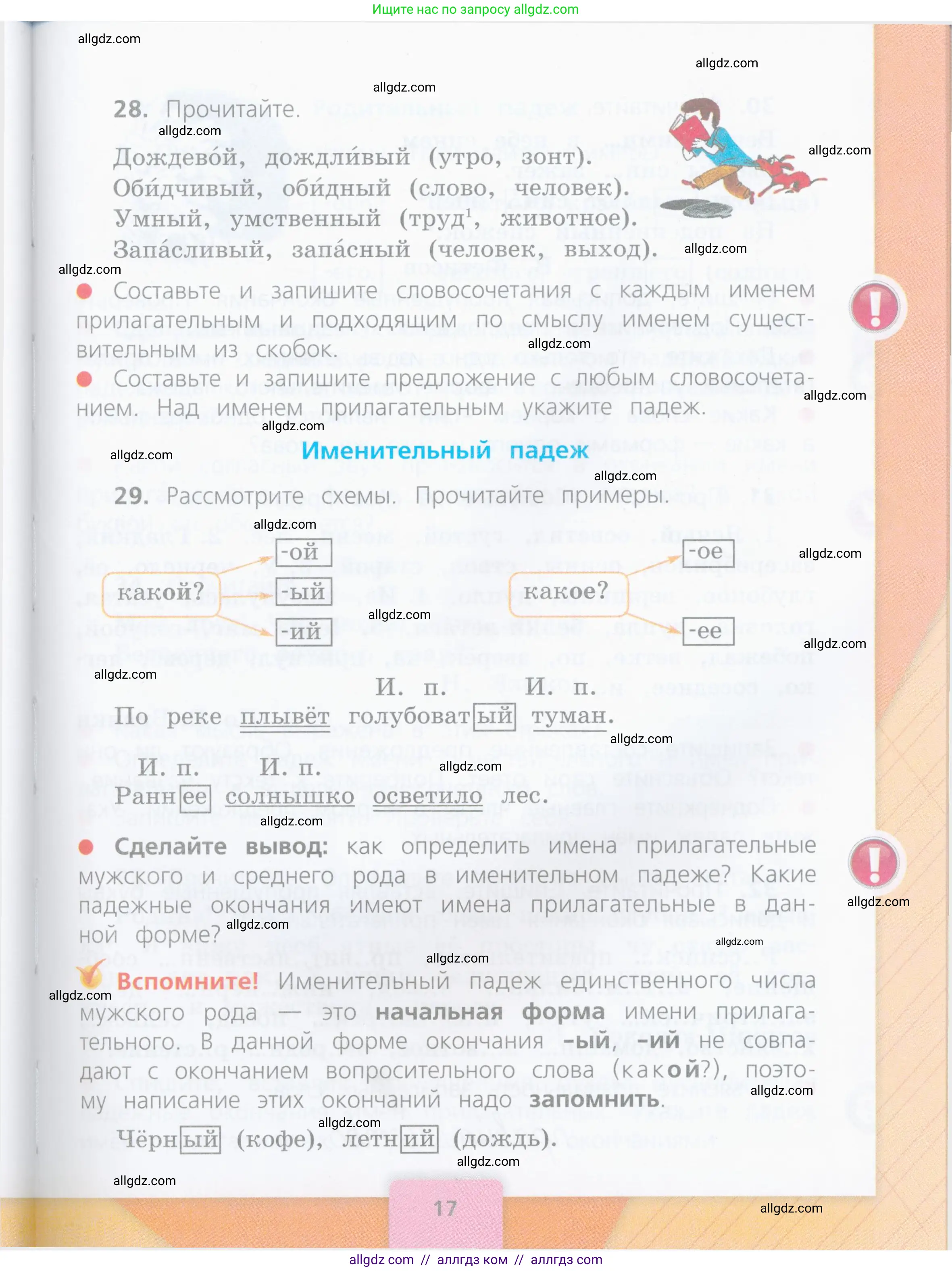 Русский язык, 4 класс Учебник, авторы: Канакина Валентина Павловна, Горецкий Всеслав Гаврилович, издательство Просвещение, Москва, 2023, белого цвета, Часть 2, страница 17