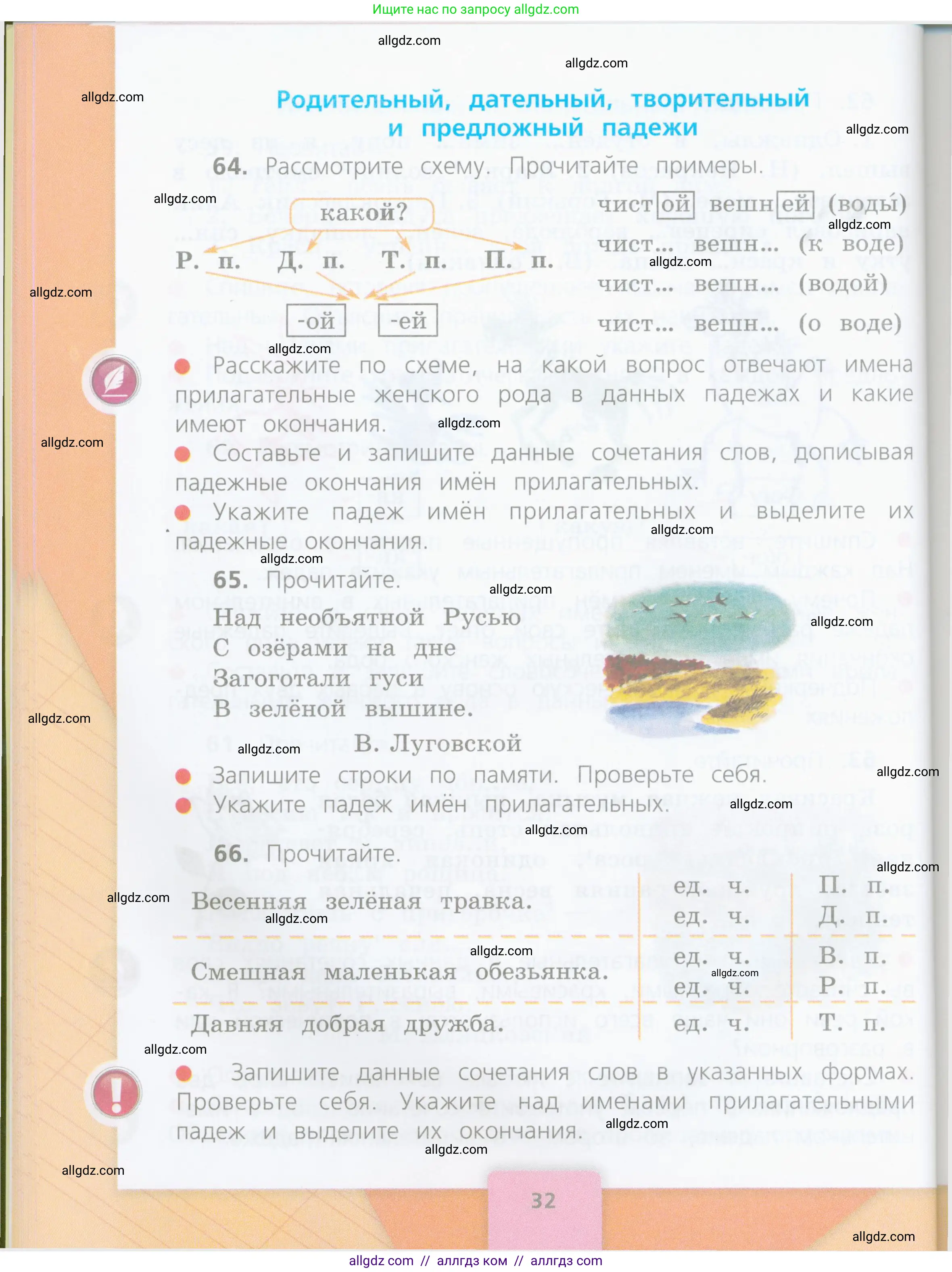 Русский язык, 4 класс Учебник, авторы: Канакина Валентина Павловна, Горецкий Всеслав Гаврилович, издательство Просвещение, Москва, 2023, белого цвета, Часть 2, страница 32