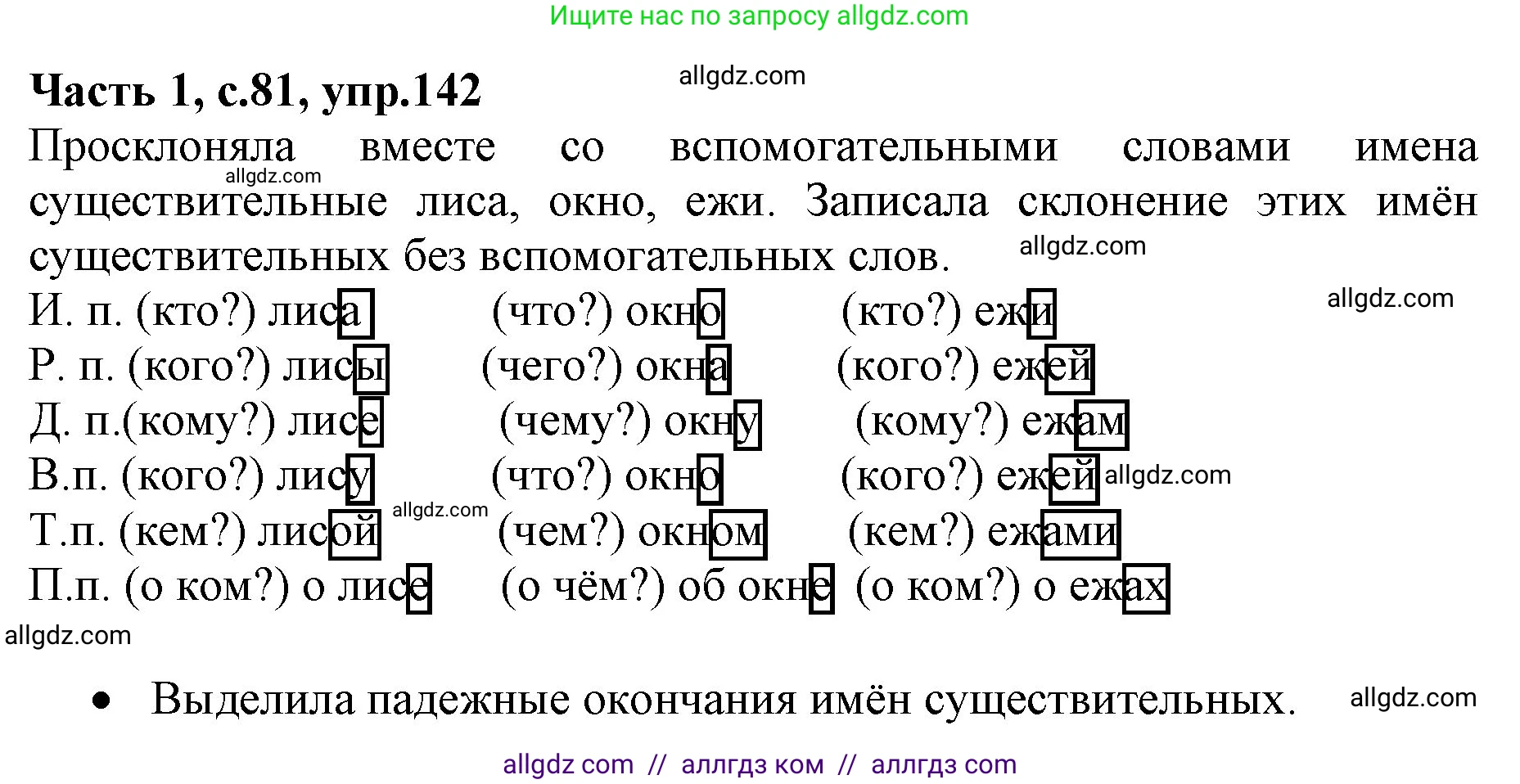 Русский язык, 4 класс Учебник, авторы: Канакина Валентина Павловна, Горецкий Всеслав Гаврилович, издательство Просвещение, Москва, 2023, белого цвета, Часть 1, страница 81, номер 142, Решение