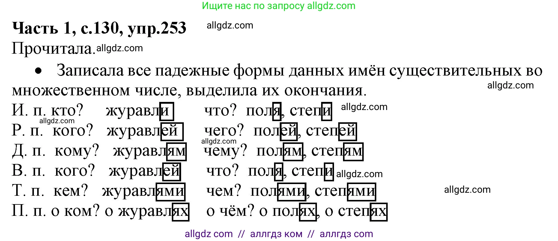 Русский язык, 4 класс Учебник, авторы: Канакина Валентина Павловна, Горецкий Всеслав Гаврилович, издательство Просвещение, Москва, 2023, белого цвета, Часть 1, страница 130, номер 253, Решение