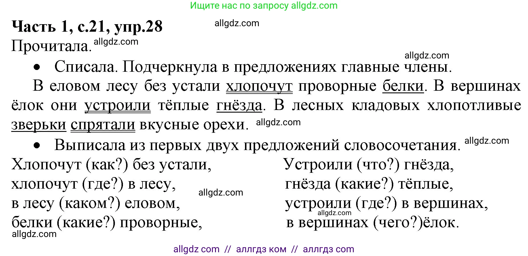 Русский язык, 4 класс Учебник, авторы: Канакина Валентина Павловна, Горецкий Всеслав Гаврилович, издательство Просвещение, Москва, 2023, белого цвета, Часть 1, страница 21, номер 28, Решение