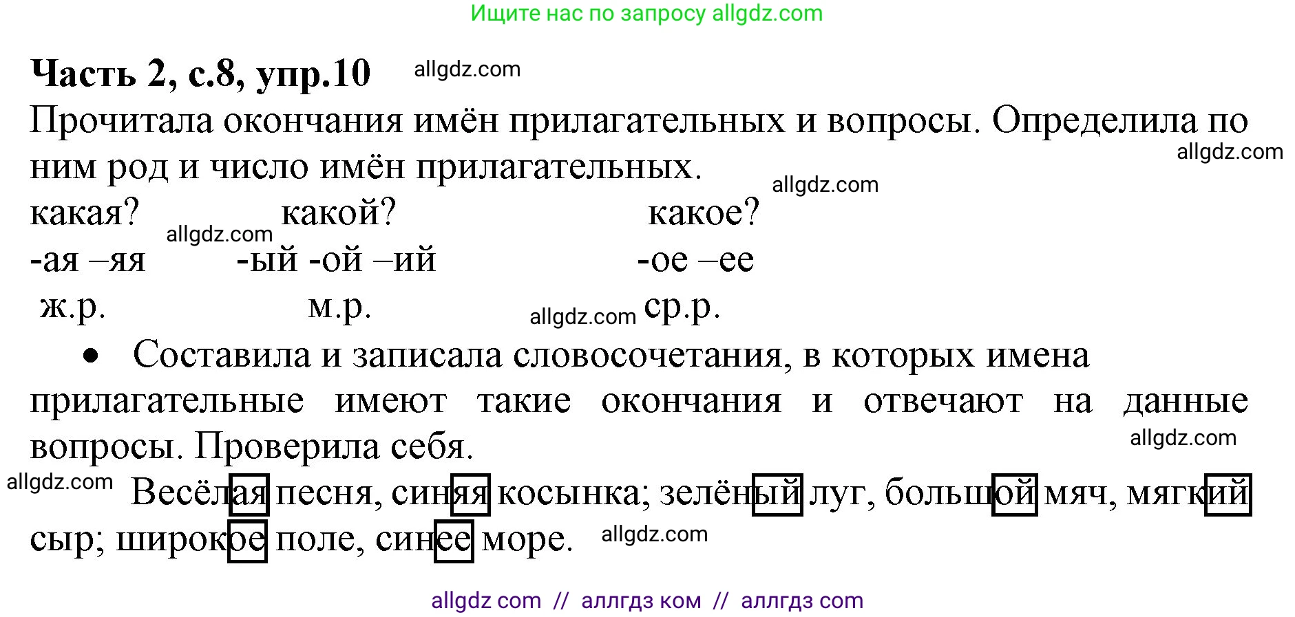 Русский язык, 4 класс Учебник, авторы: Канакина Валентина Павловна, Горецкий Всеслав Гаврилович, издательство Просвещение, Москва, 2023, белого цвета, Часть 2, страница 8, номер 10, Решение