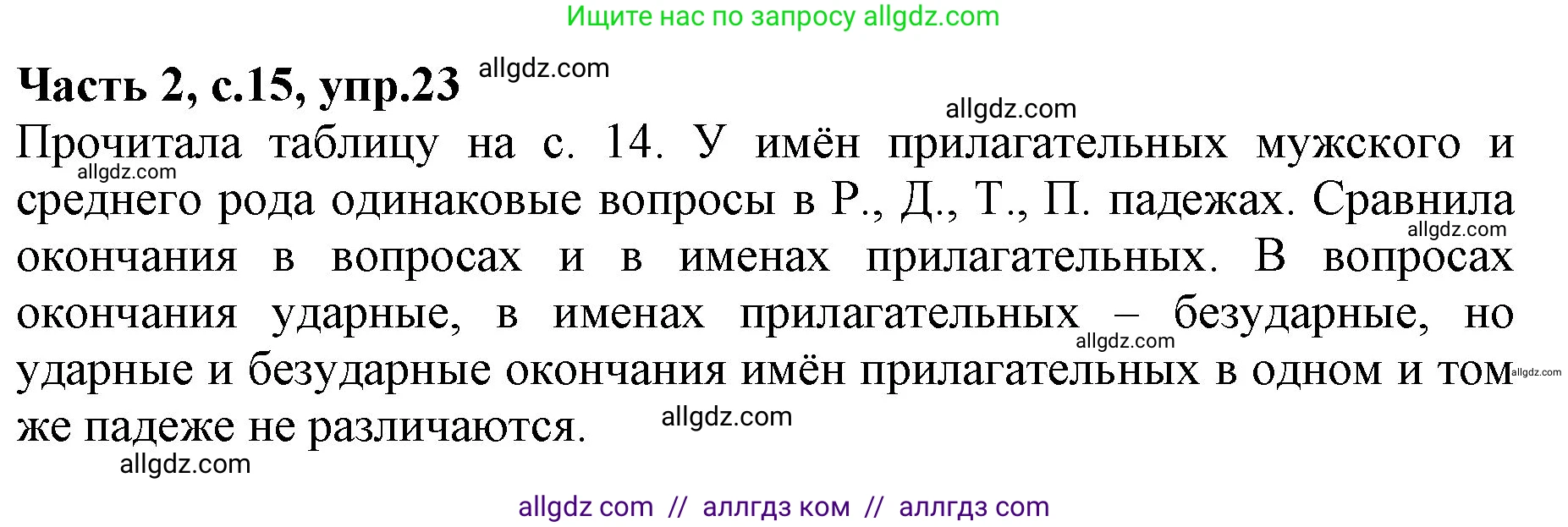 Русский язык, 4 класс Учебник, авторы: Канакина Валентина Павловна, Горецкий Всеслав Гаврилович, издательство Просвещение, Москва, 2023, белого цвета, Часть 2, страница 15, номер 23, Решение