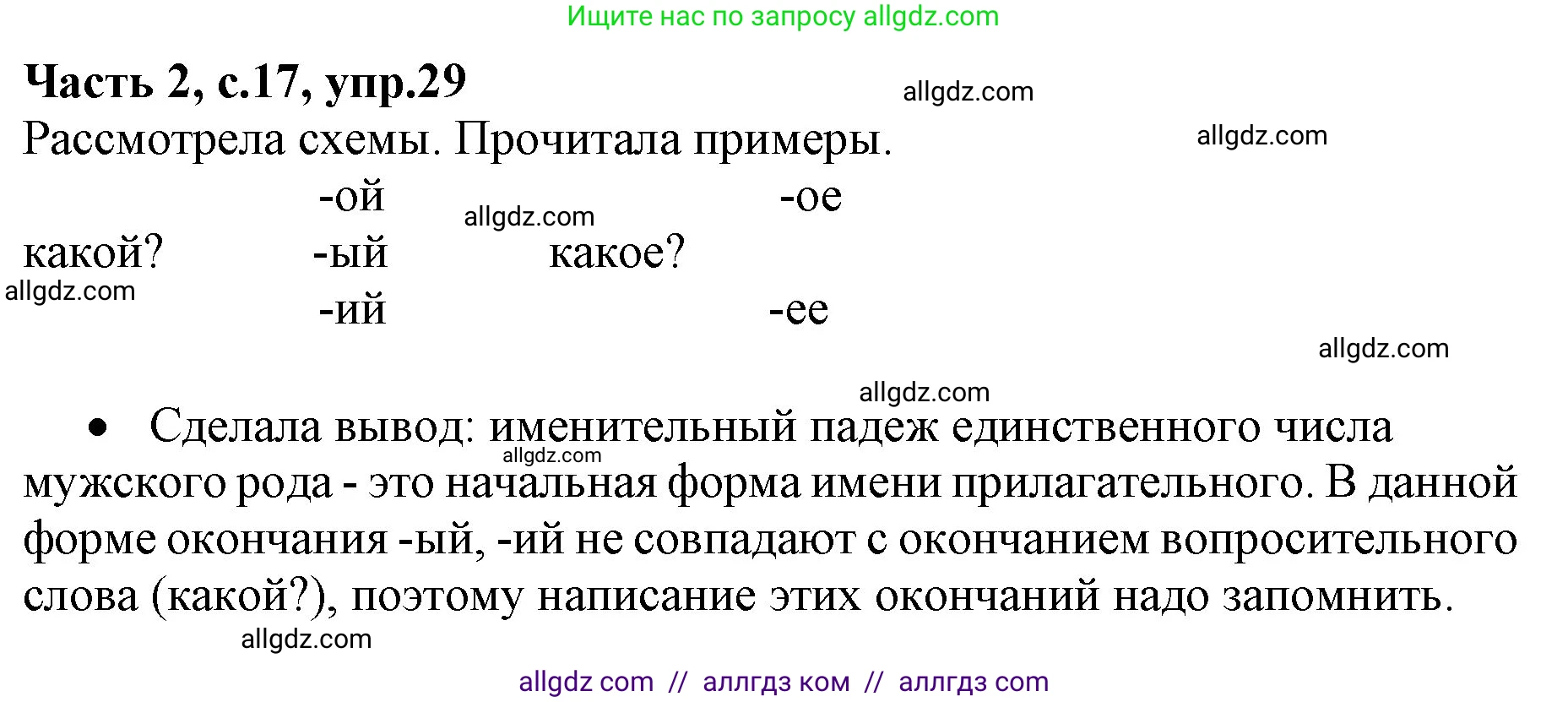 Русский язык, 4 класс Учебник, авторы: Канакина Валентина Павловна, Горецкий Всеслав Гаврилович, издательство Просвещение, Москва, 2023, белого цвета, Часть 2, страница 17, номер 29, Решение