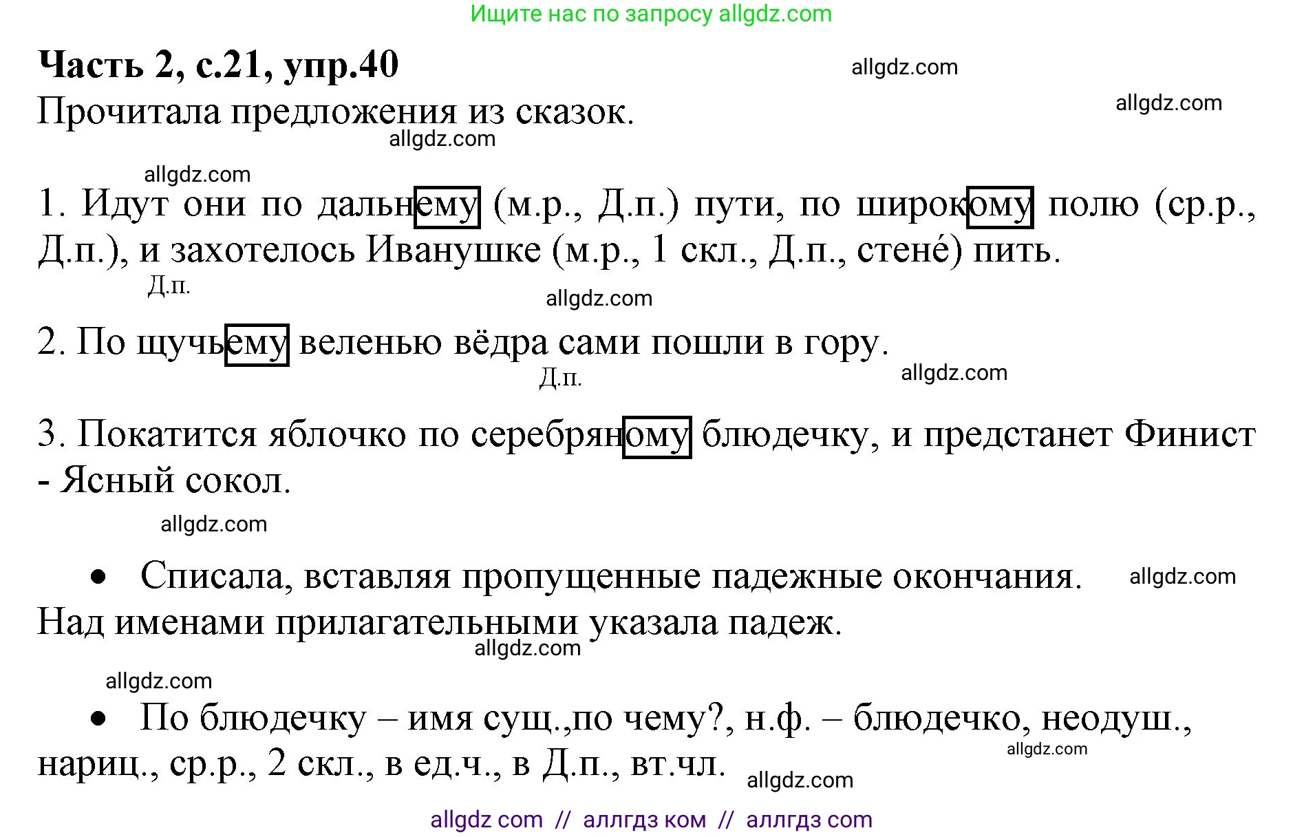 Русский язык, 4 класс Учебник, авторы: Канакина Валентина Павловна, Горецкий Всеслав Гаврилович, издательство Просвещение, Москва, 2023, белого цвета, Часть 2, страница 21, номер 40, Решение