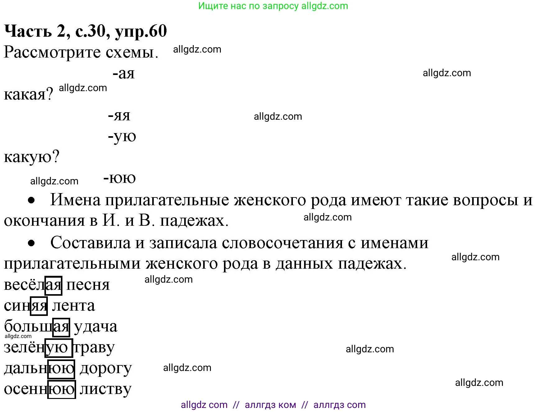 Русский язык, 4 класс Учебник, авторы: Канакина Валентина Павловна, Горецкий Всеслав Гаврилович, издательство Просвещение, Москва, 2023, белого цвета, Часть 2, страница 30, номер 60, Решение