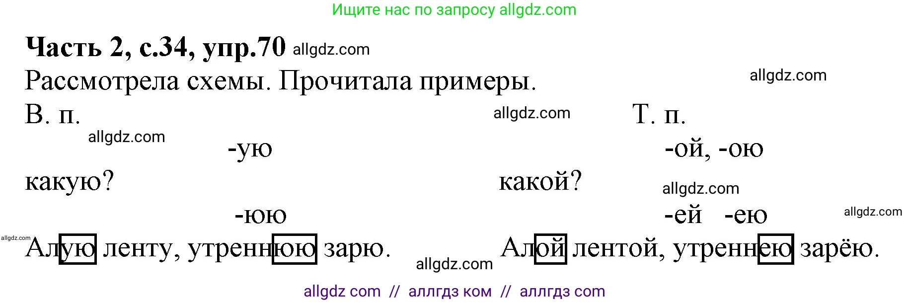 Русский язык, 4 класс Учебник, авторы: Канакина Валентина Павловна, Горецкий Всеслав Гаврилович, издательство Просвещение, Москва, 2023, белого цвета, Часть 2, страница 34, номер 70, Решение