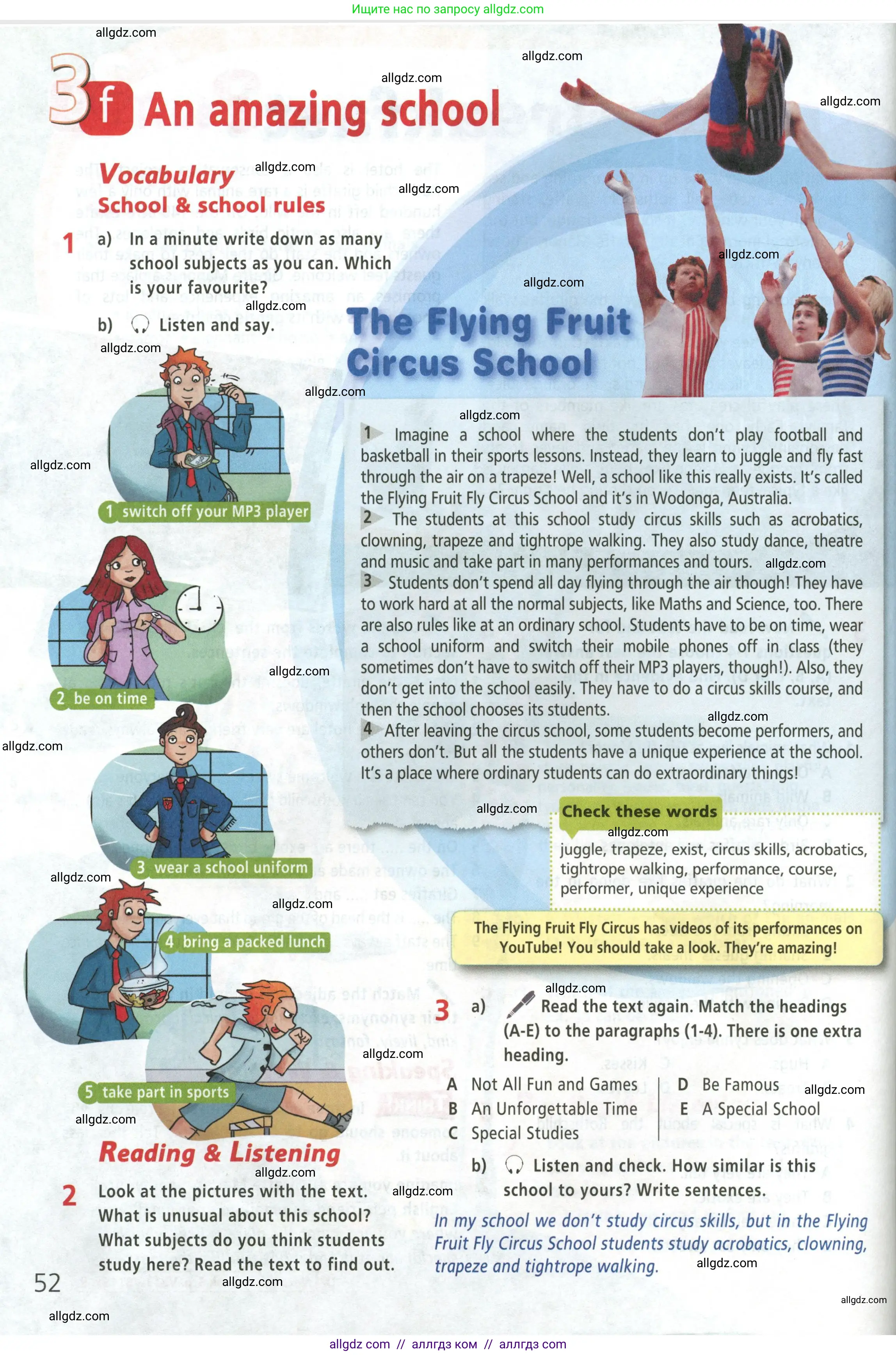 Английский язык (english), 5 класс Учебник (Student's book), авторы: Баранова Ксения Михайловна (Baranova Ksenia), Дули Дженни (Dooley Jenny), Копылова Виктория Викторовна (Kopylova Victoria), Мильруд Радислав Петрович (Millrood Radislav), Эванс Вирджиния (Evans Virginia), издательство Просвещение, Москва, 2023, белого цвета, страница 52