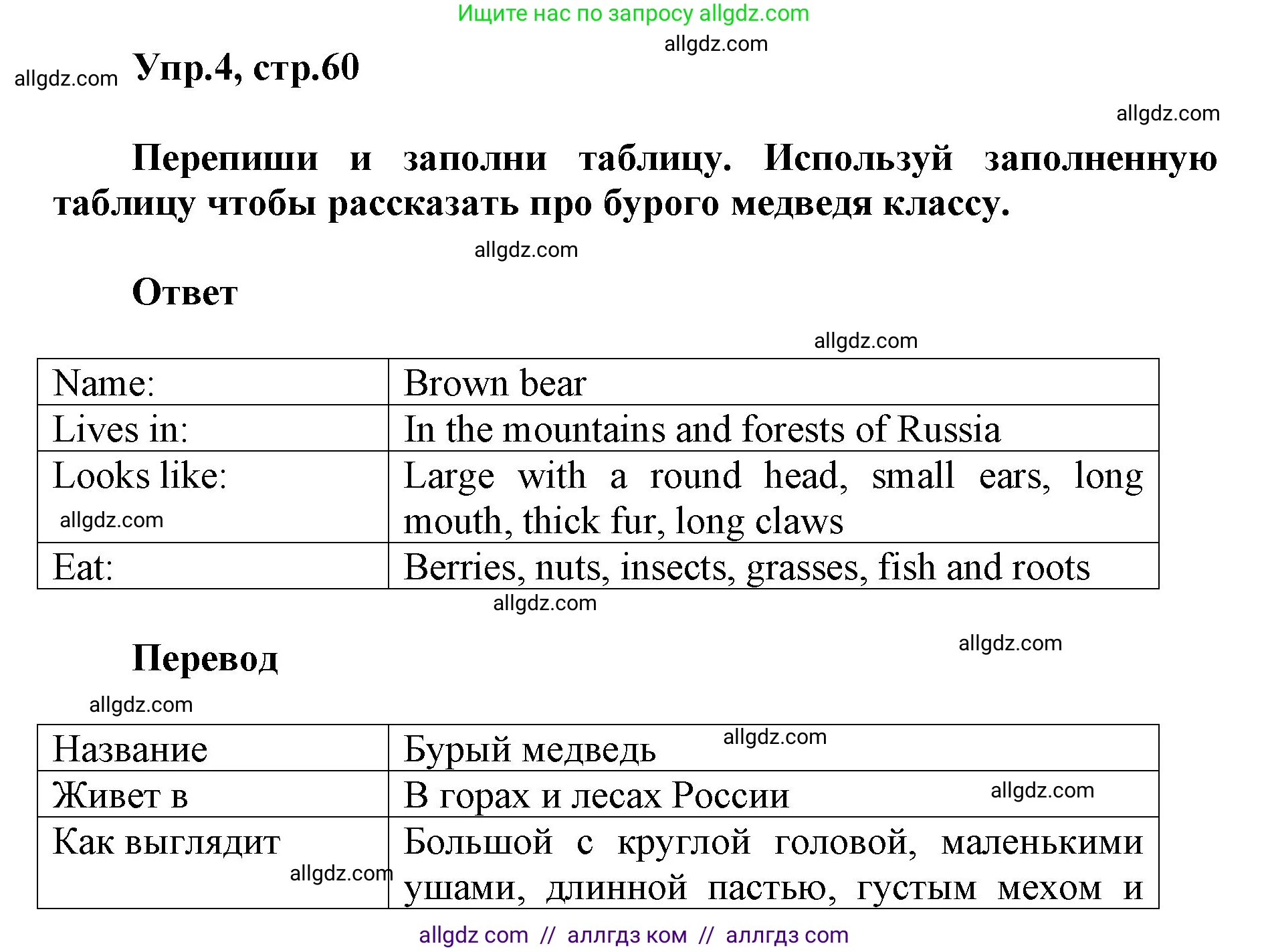 Английский язык (english), 5 класс Учебник (Student's book), авторы: Баранова Ксения Михайловна (Baranova Ksenia), Дули Дженни (Dooley Jenny), Копылова Виктория Викторовна (Kopylova Victoria), Мильруд Радислав Петрович (Millrood Radislav), Эванс Вирджиния (Evans Virginia), издательство Просвещение, Москва, 2023, белого цвета, страница 60, номер 4, Решение