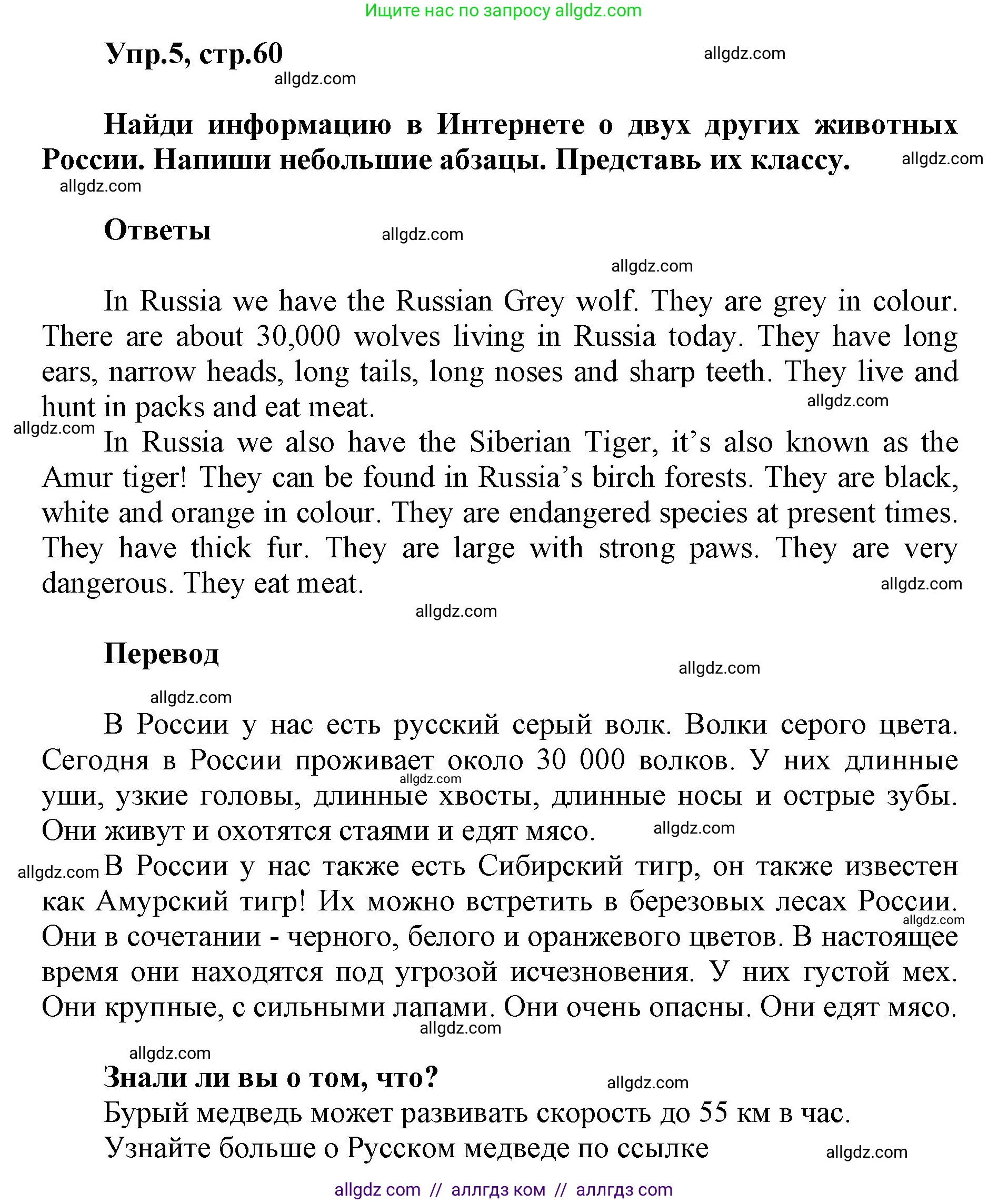 Английский язык (english), 5 класс Учебник (Student's book), авторы: Баранова Ксения Михайловна (Baranova Ksenia), Дули Дженни (Dooley Jenny), Копылова Виктория Викторовна (Kopylova Victoria), Мильруд Радислав Петрович (Millrood Radislav), Эванс Вирджиния (Evans Virginia), издательство Просвещение, Москва, 2023, белого цвета, страница 60, номер 5, Решение