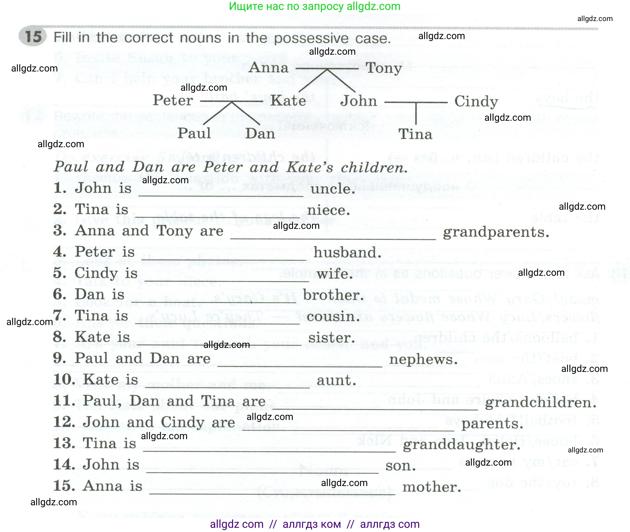 Английский язык (english), 5 класс Грамматический тренажёр, автор: Тимофеева Светлана Леонидовна, издательство Просвещение, Москва, 2023, оранжевого цвета, страница 58, номер 15, Условие 2023-2027