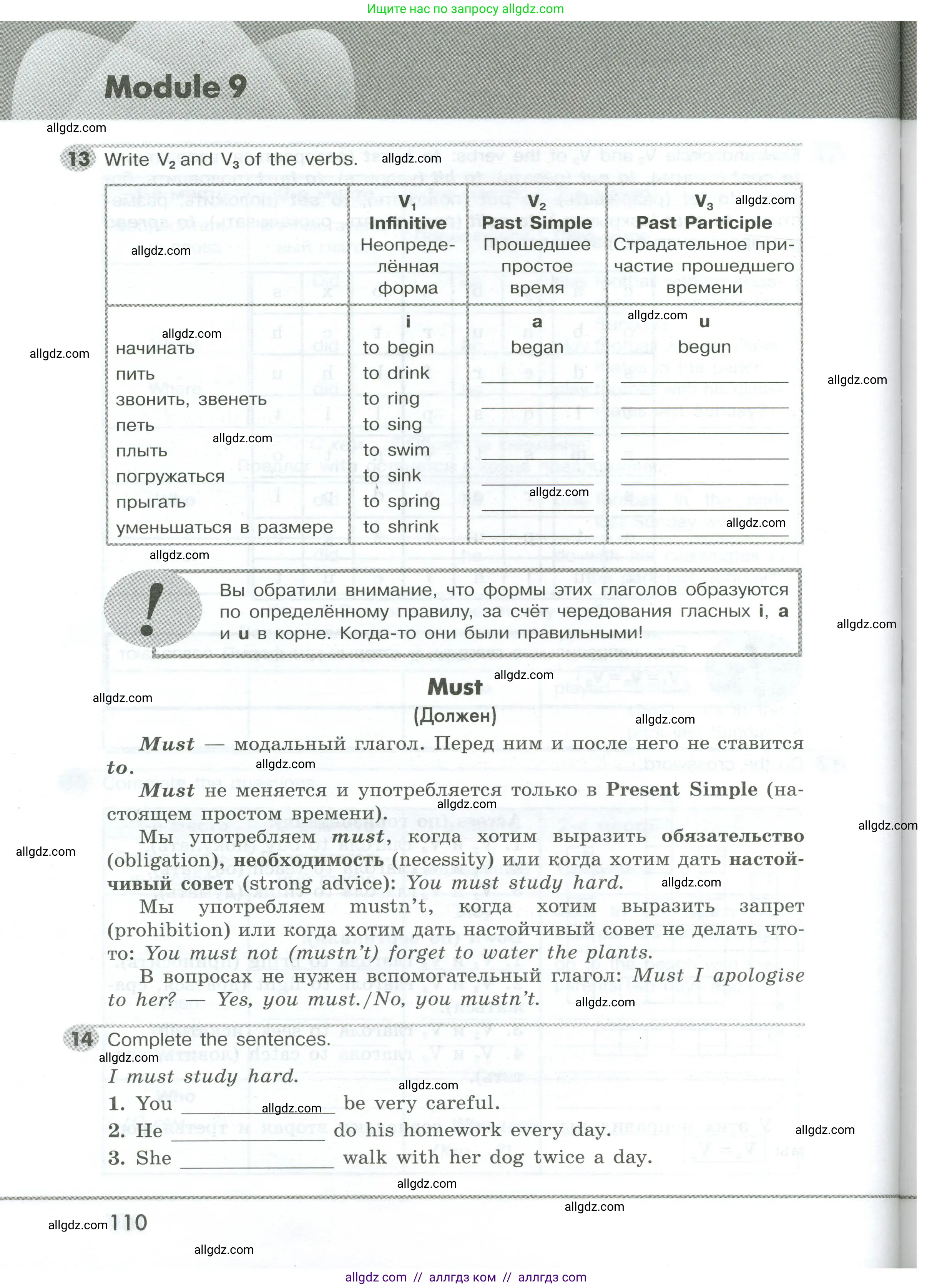 Английский язык (english), 5 класс Грамматический тренажёр, автор: Тимофеева Светлана Леонидовна, издательство Просвещение, Москва, 2023, оранжевого цвета, страница 110