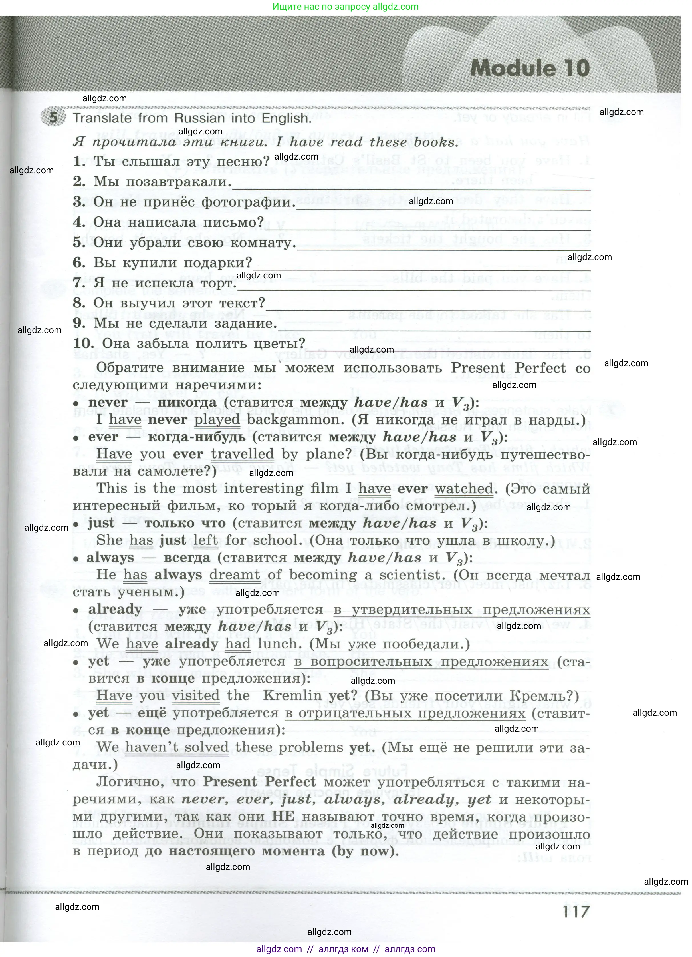 Английский язык (english), 5 класс Грамматический тренажёр, автор: Тимофеева Светлана Леонидовна, издательство Просвещение, Москва, 2023, оранжевого цвета, страница 117