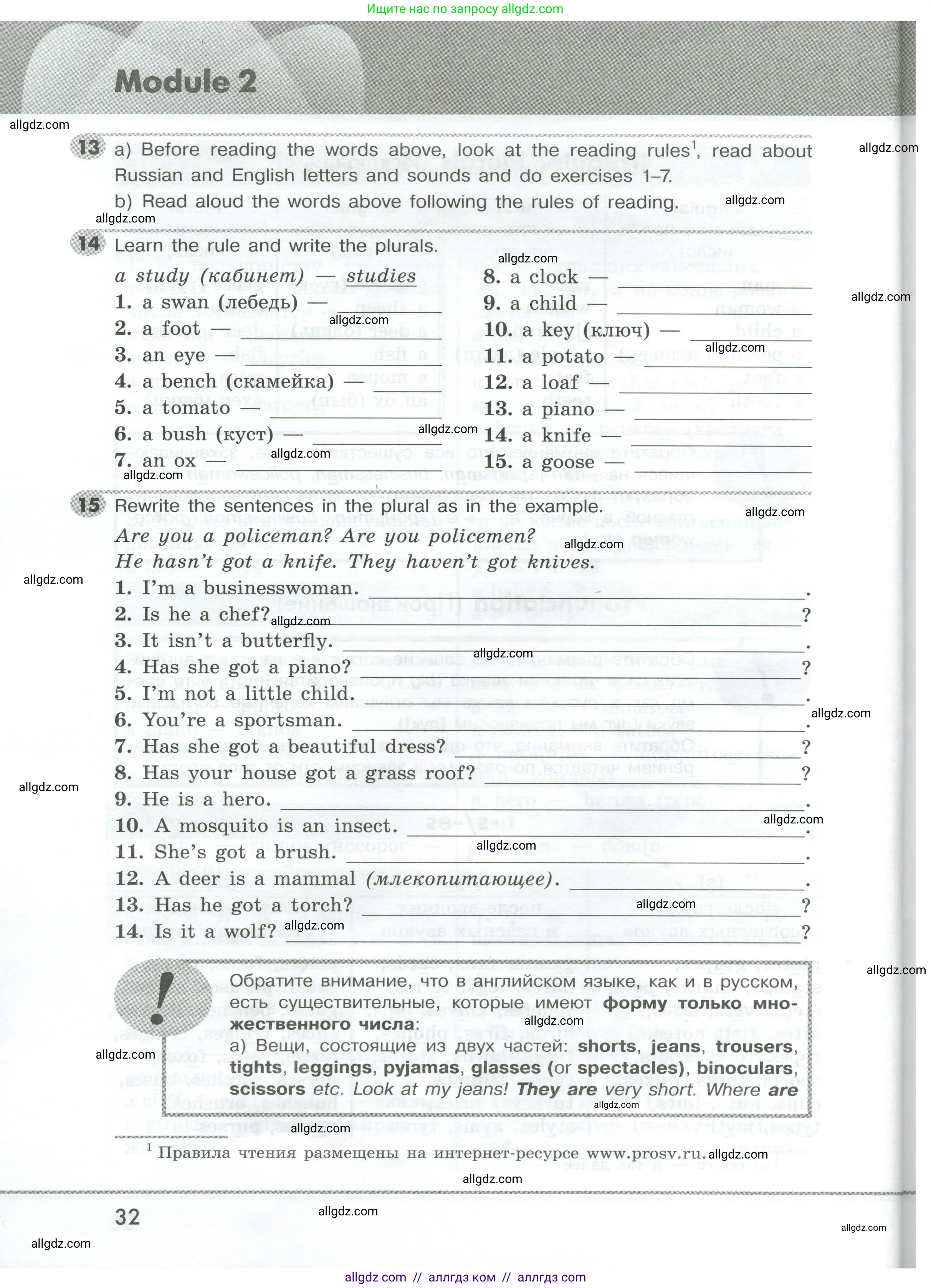 Английский язык (english), 5 класс Грамматический тренажёр, автор: Тимофеева Светлана Леонидовна, издательство Просвещение, Москва, 2023, оранжевого цвета, страница 32