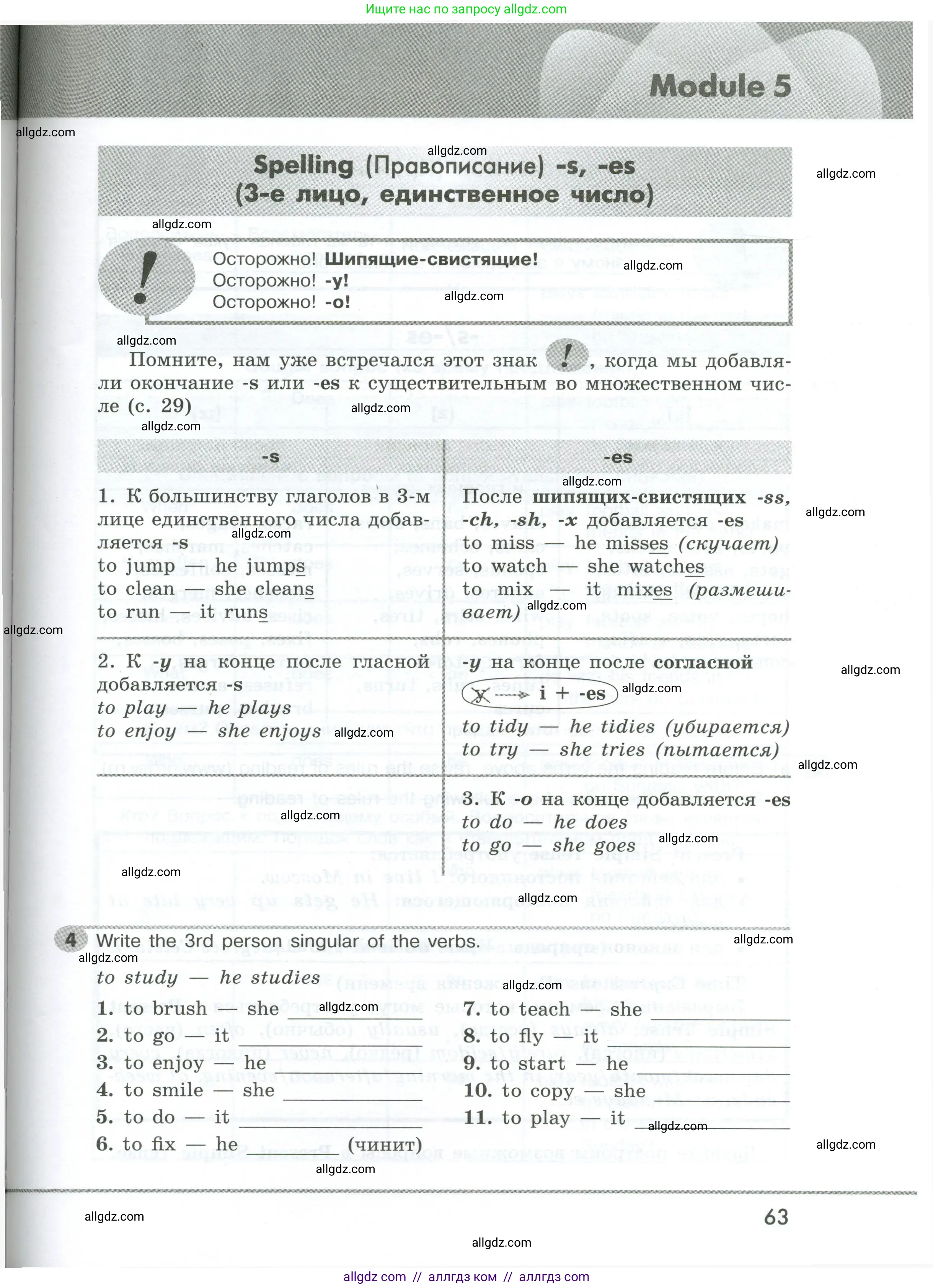 Английский язык (english), 5 класс Грамматический тренажёр, автор: Тимофеева Светлана Леонидовна, издательство Просвещение, Москва, 2023, оранжевого цвета, страница 63