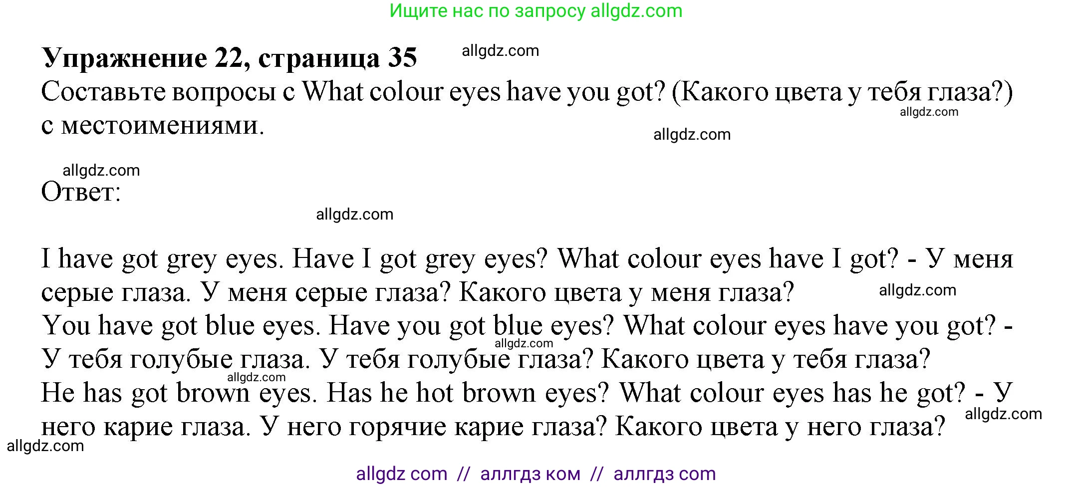 Английский язык (english), 5 класс Грамматический тренажёр, автор: Тимофеева Светлана Леонидовна, издательство Просвещение, Москва, 2023, оранжевого цвета, страница 35, номер 22, Решение 1 (2023-2027)